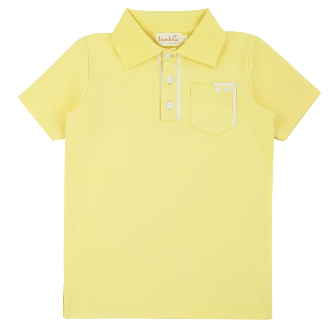 Bondoux Pastel Yellow Boys Short Sleeve Polo Shirt 255BTS