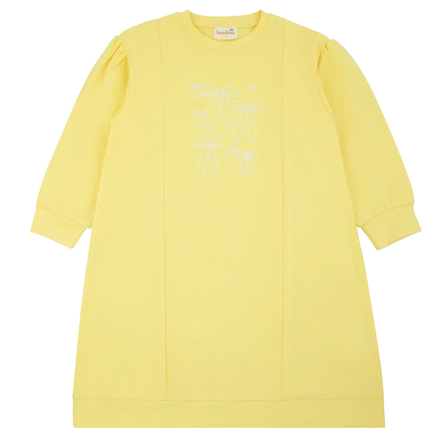 Bondoux Pastel Yellow Long Sleeve Dress 255DR