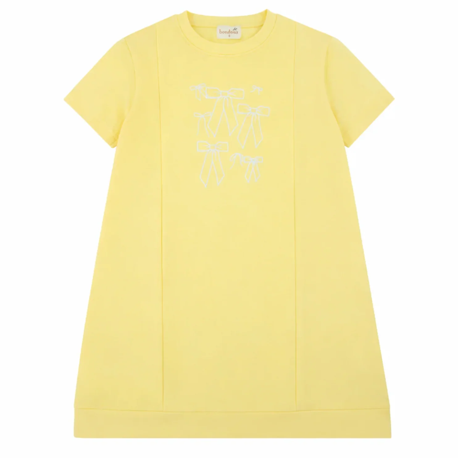 Bondoux Pastel Yellow Short Sleeve Dress 255DRS