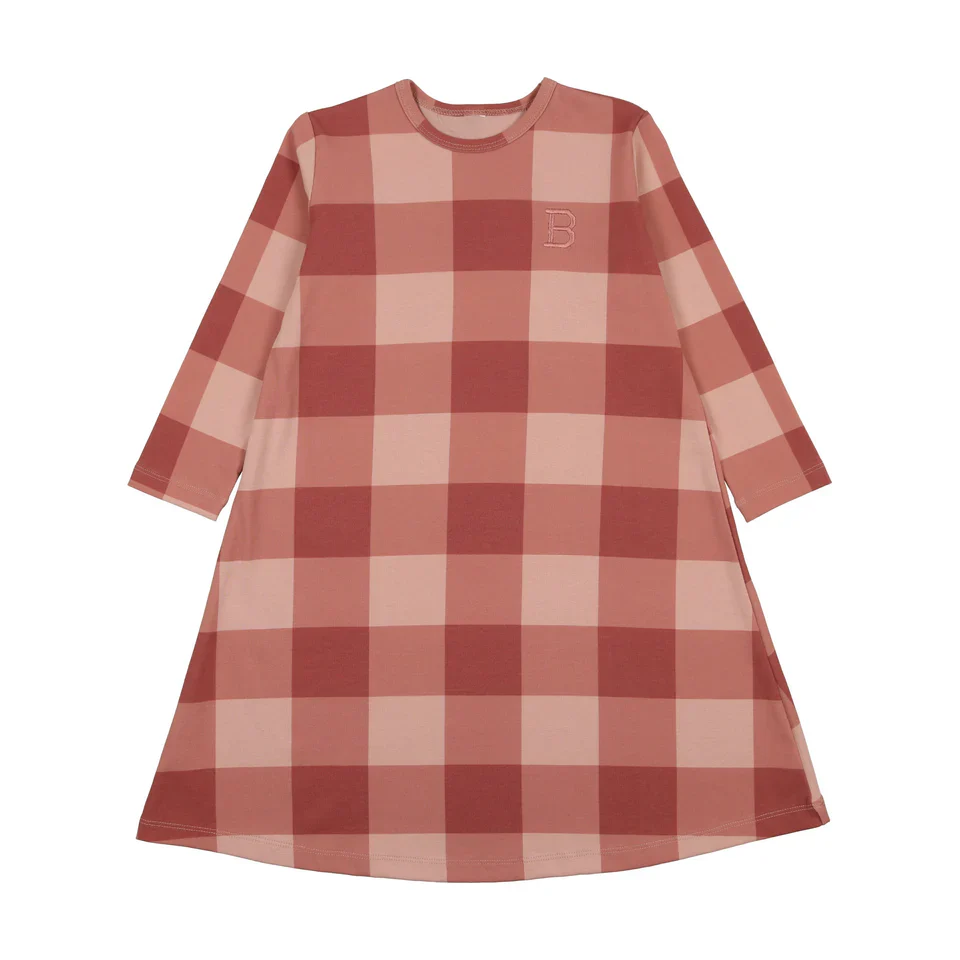 Bonjoy Berry Grid Long Nightgown