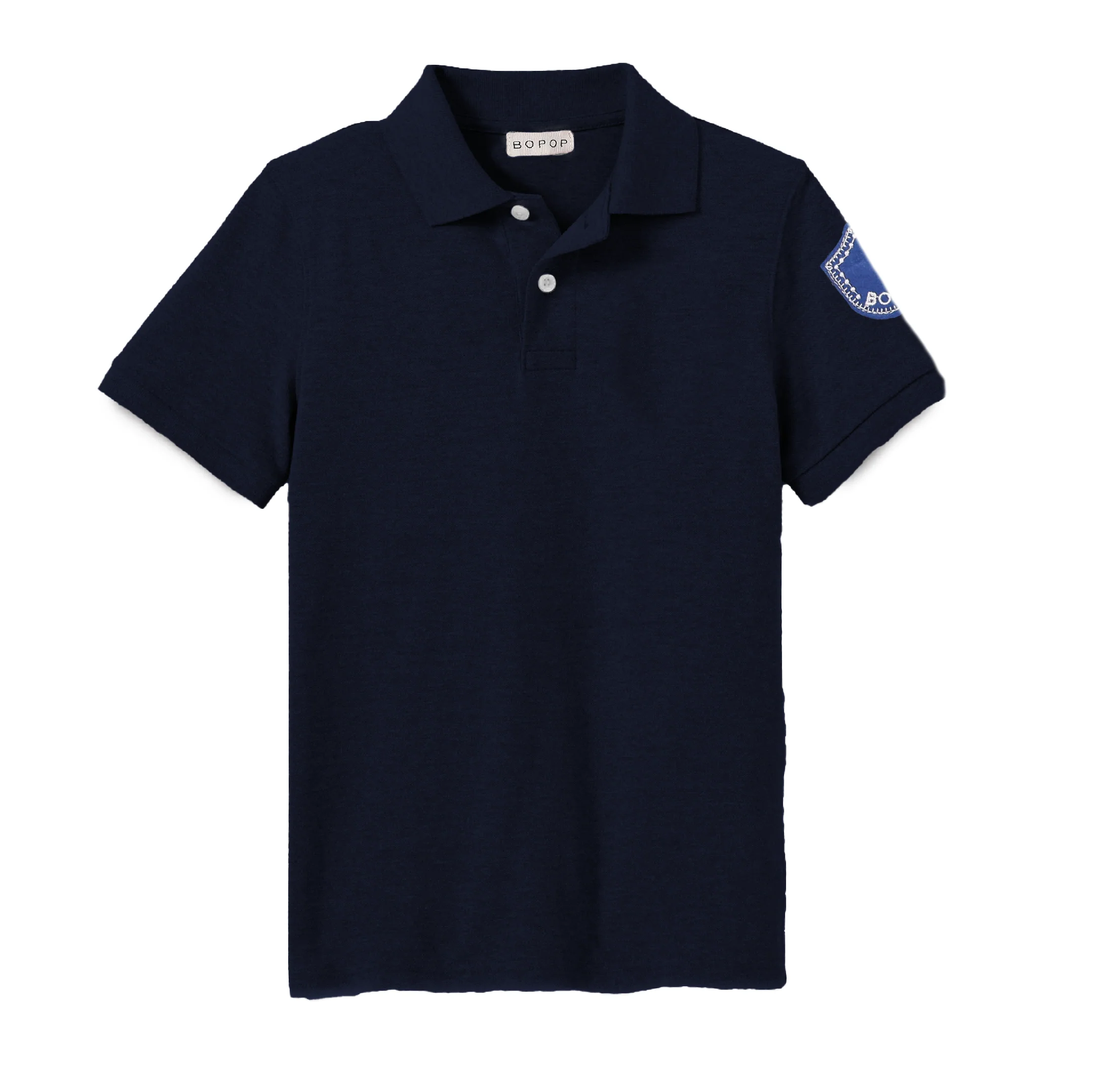 Bopop Navy Emblem Boy Polo (Short sleeves) (Navy Emblem)