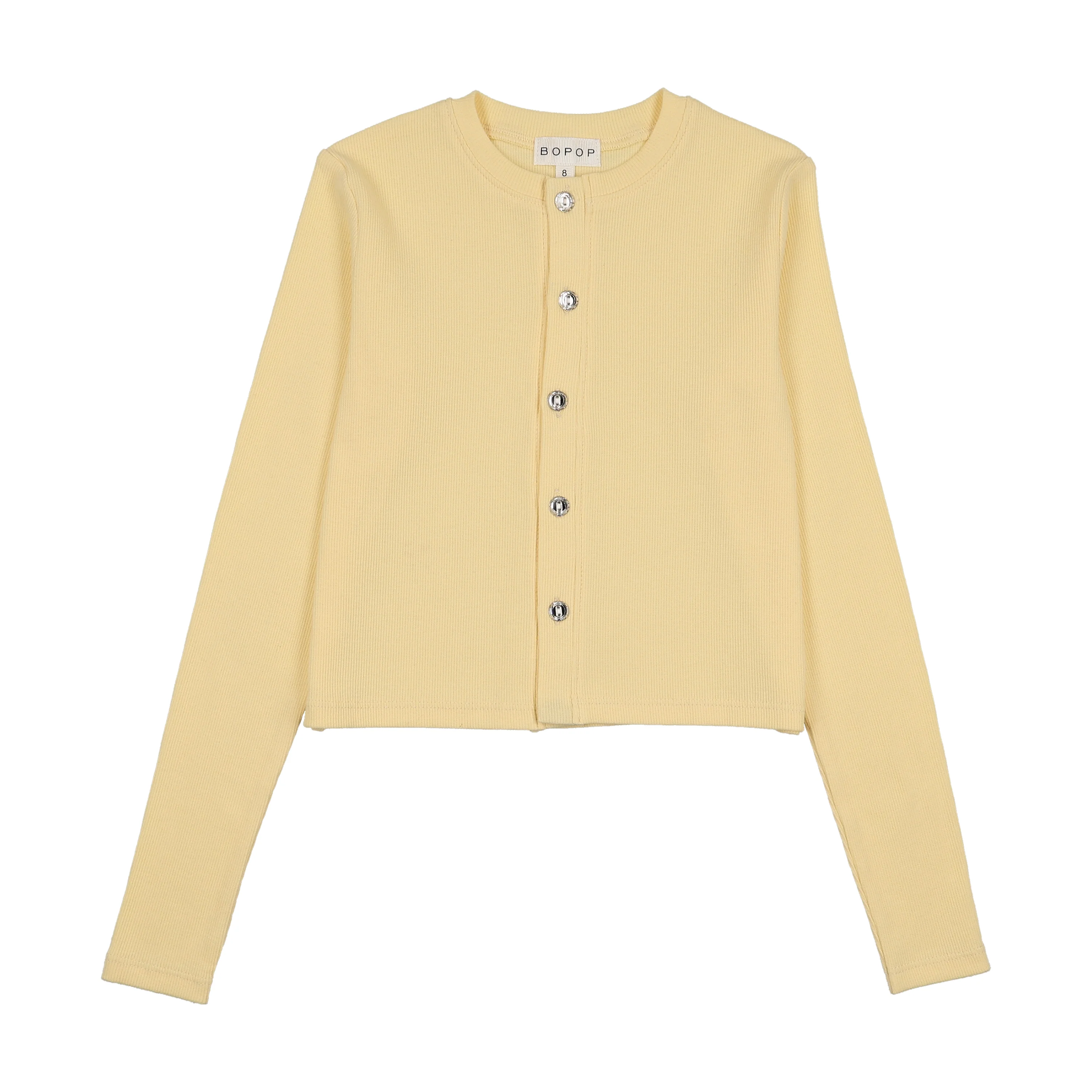 Bopop Pale Yellow Girls Cardigan