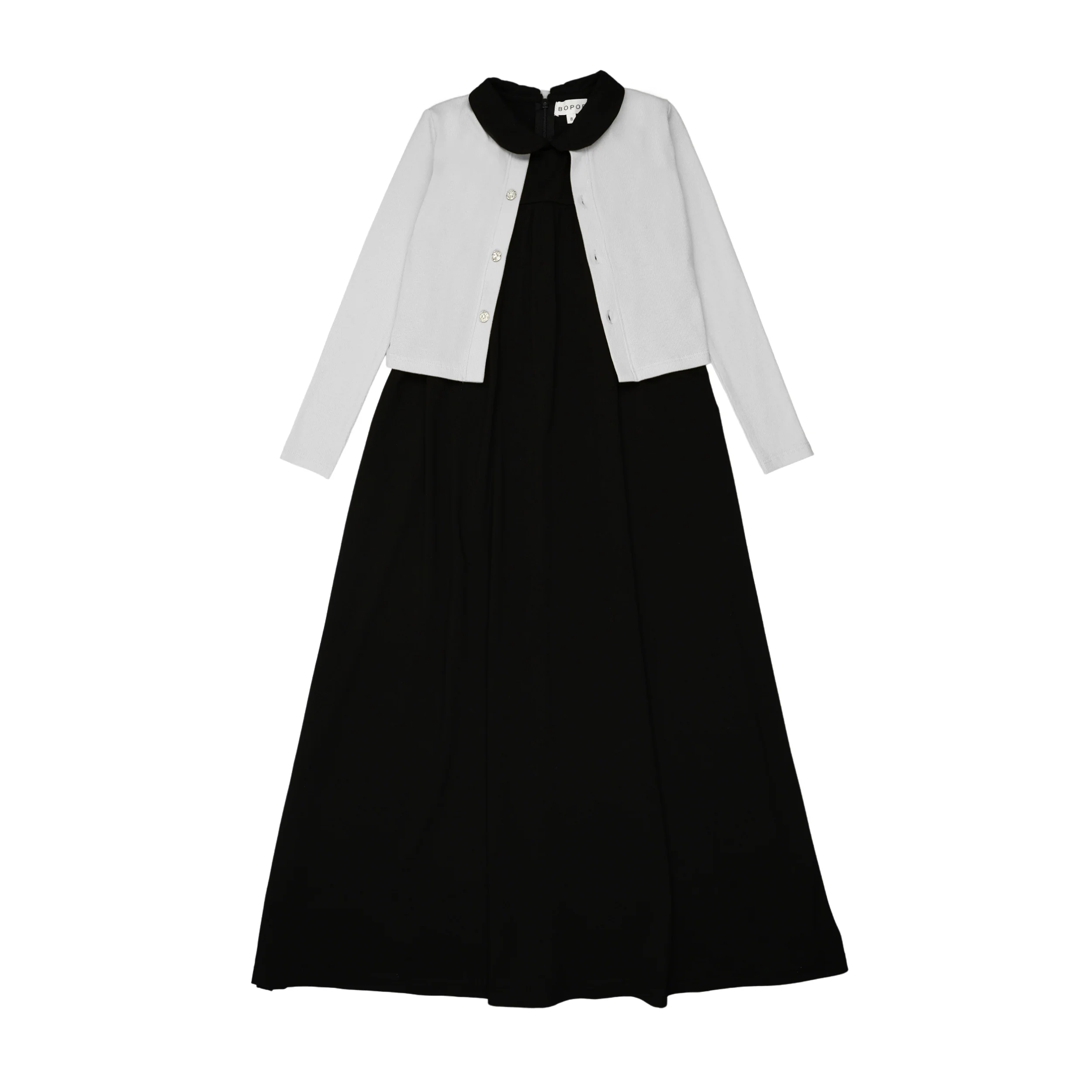 Bopop Sleeveless Maxi - Long with White Cardigan (Robe Collection)