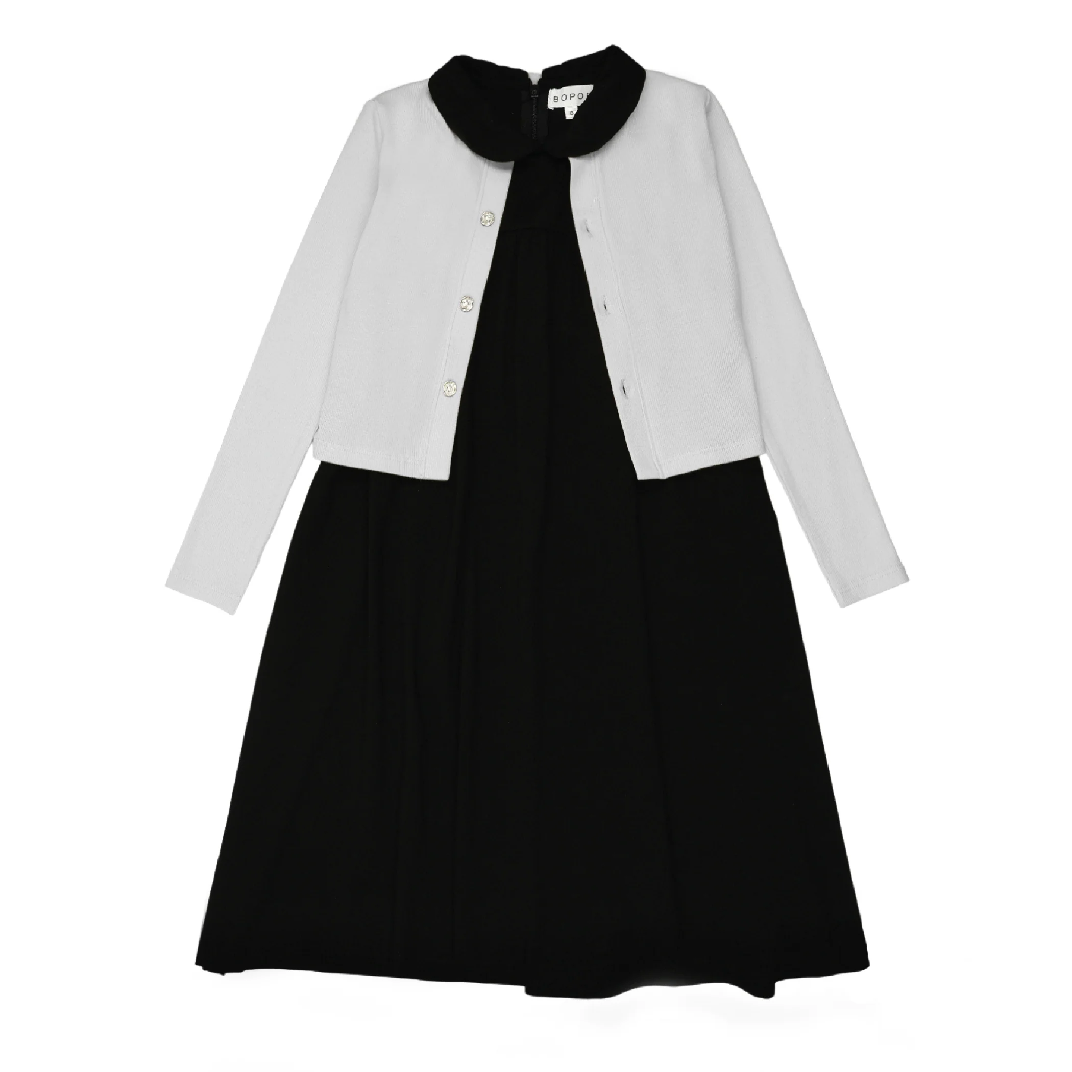 Bopop Sleeveless Maxi - Short with White Cardigan (Robe Collection)