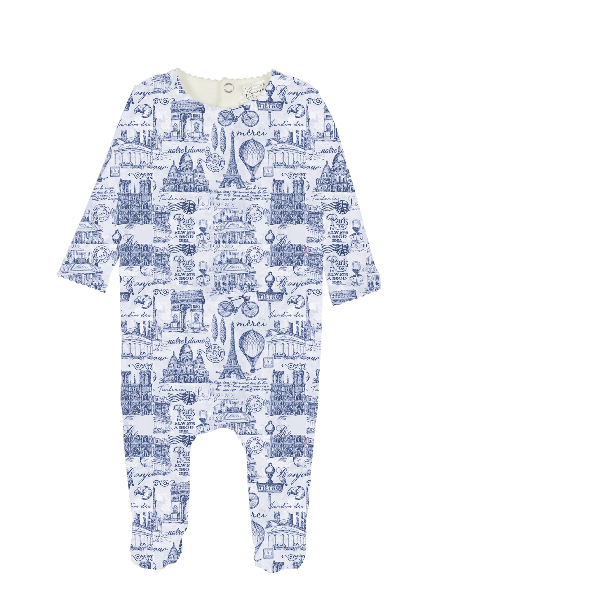 Bopop Toile Navy Footies