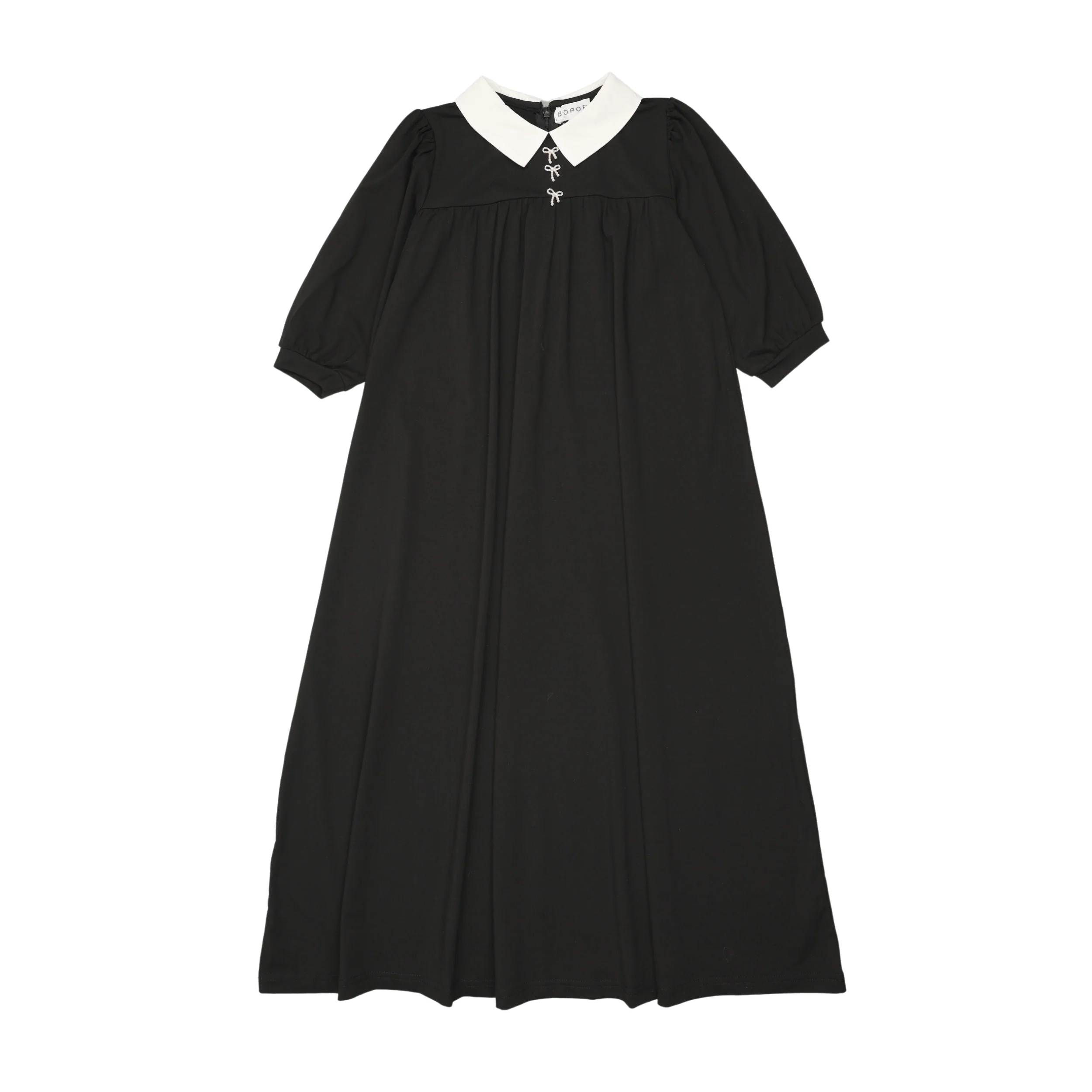 Bopop White Collar Maxi, Diamond Bows - Long (Robe Collection)