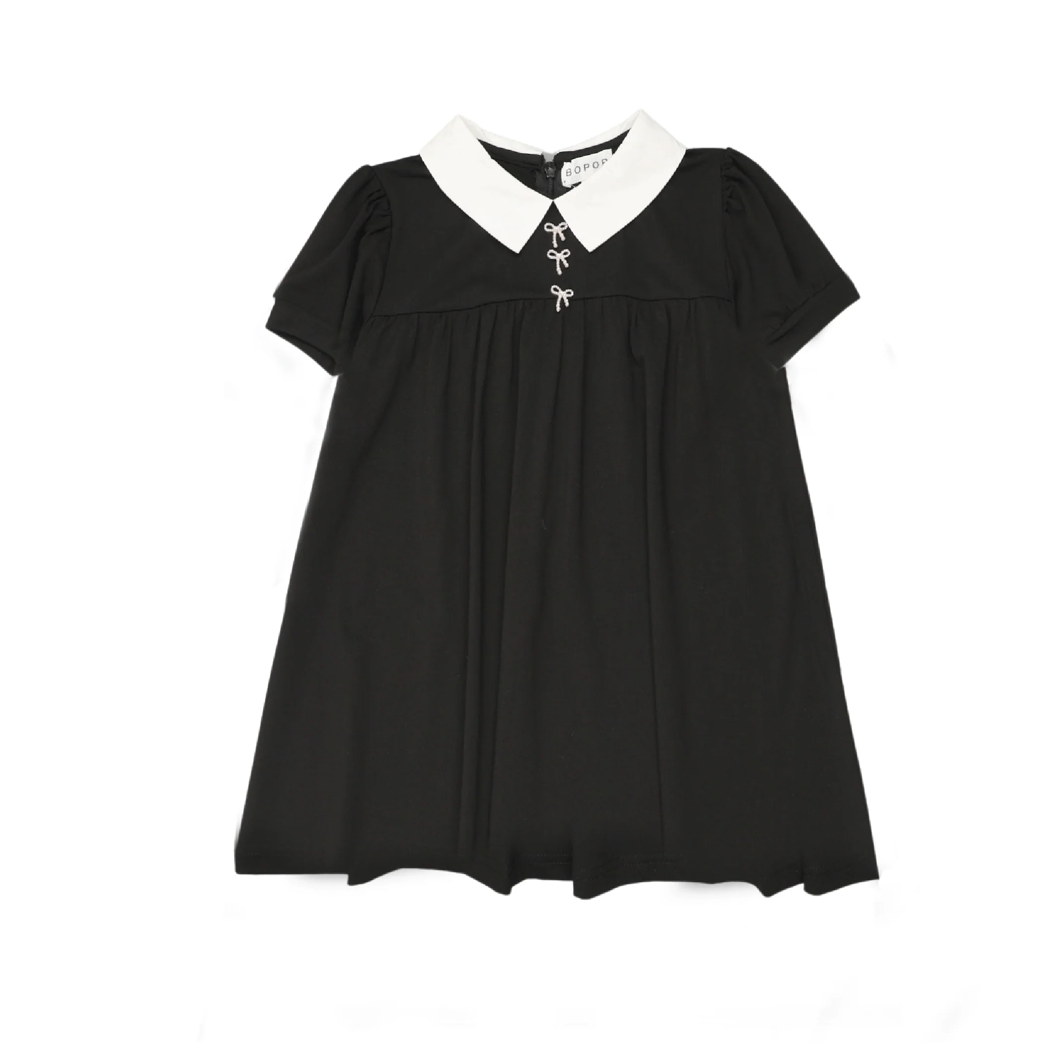 Bopop White Collar Maxi, Diamond Bows - Short (Robe Collection)