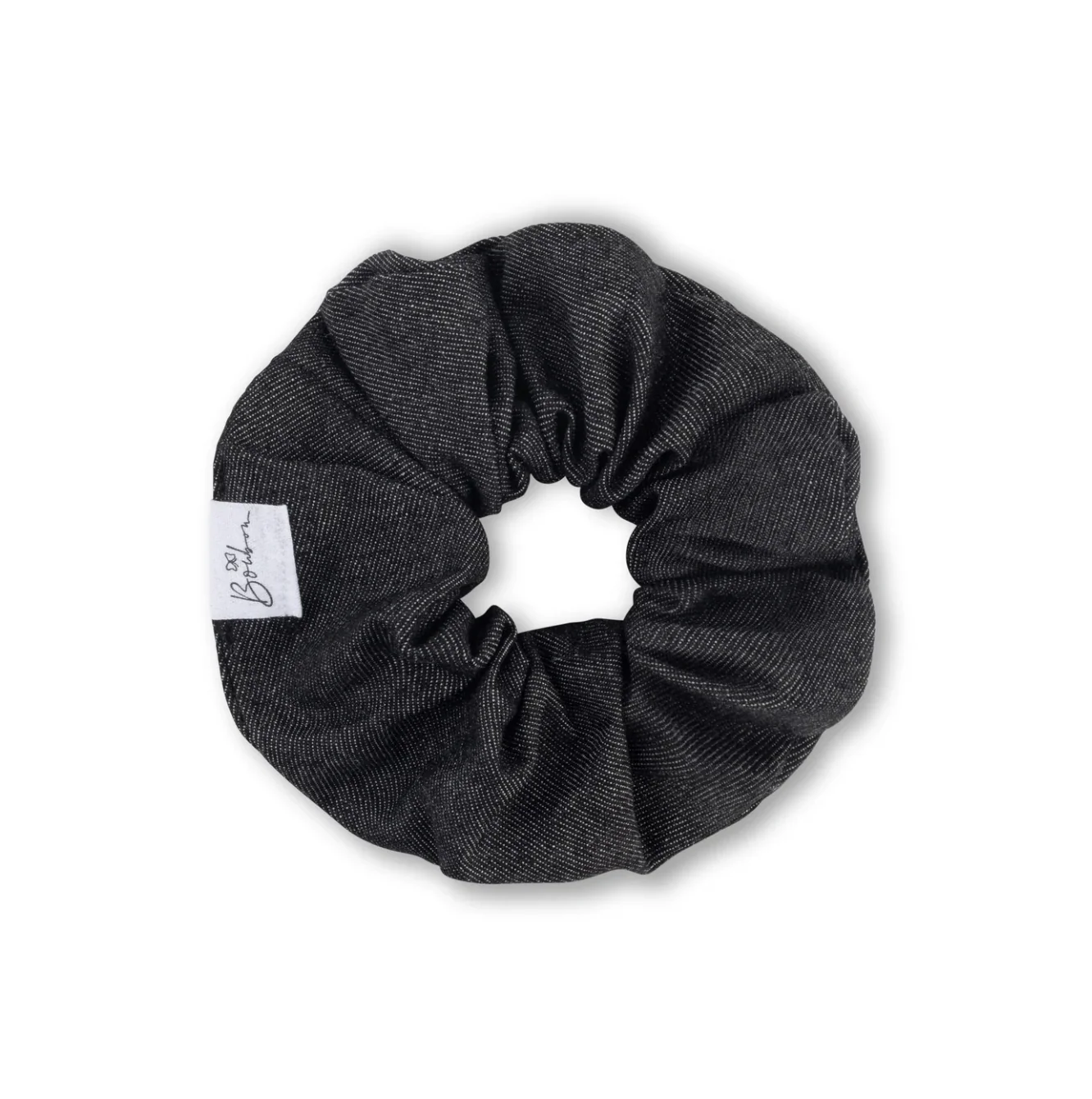 BOWBON BLACK DENIM SCRUNCHIE- Final Sale