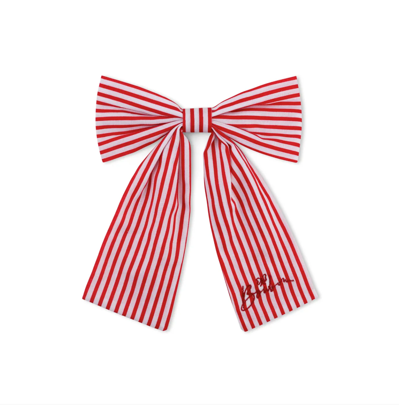 BOWBON RED/WHITE STRIPE BOW- Final Sale