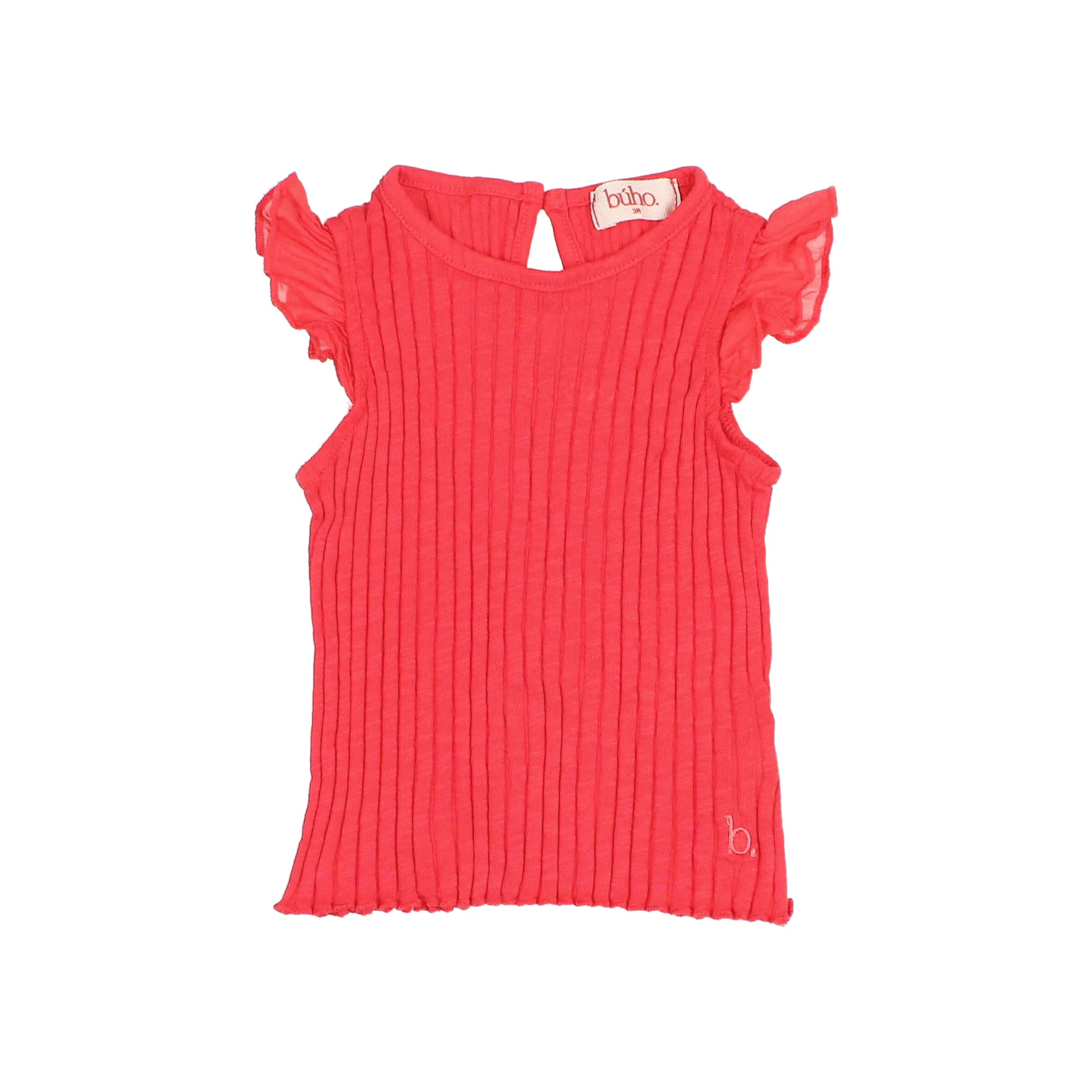 Buho Coral BB Rib Ruffle T-Shirt