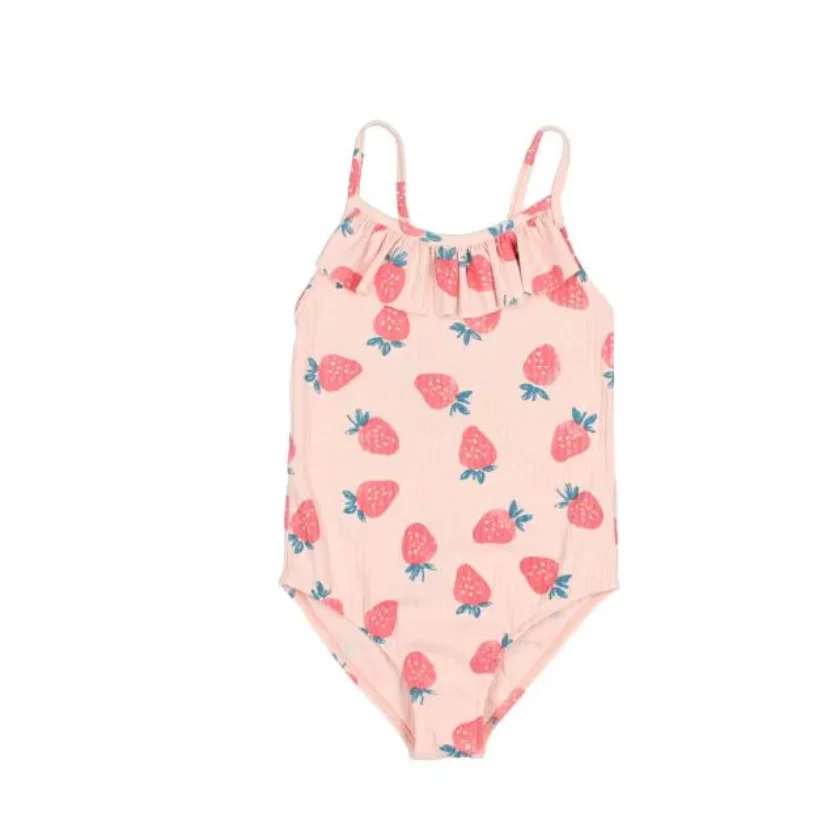 Buho Cream Pink Strawberry Maillot Bathing Suit
