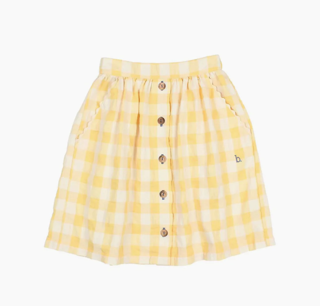 Buho Sun Gingham Skirt- Runs Short