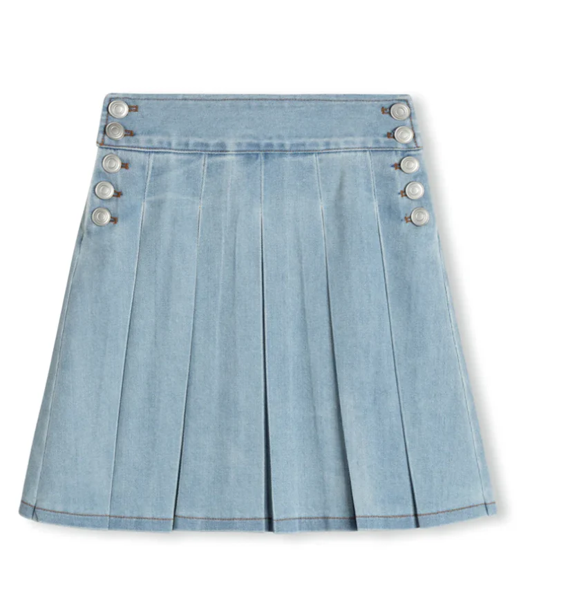 Cabana Grace Pleated Stretch Denim Skirt