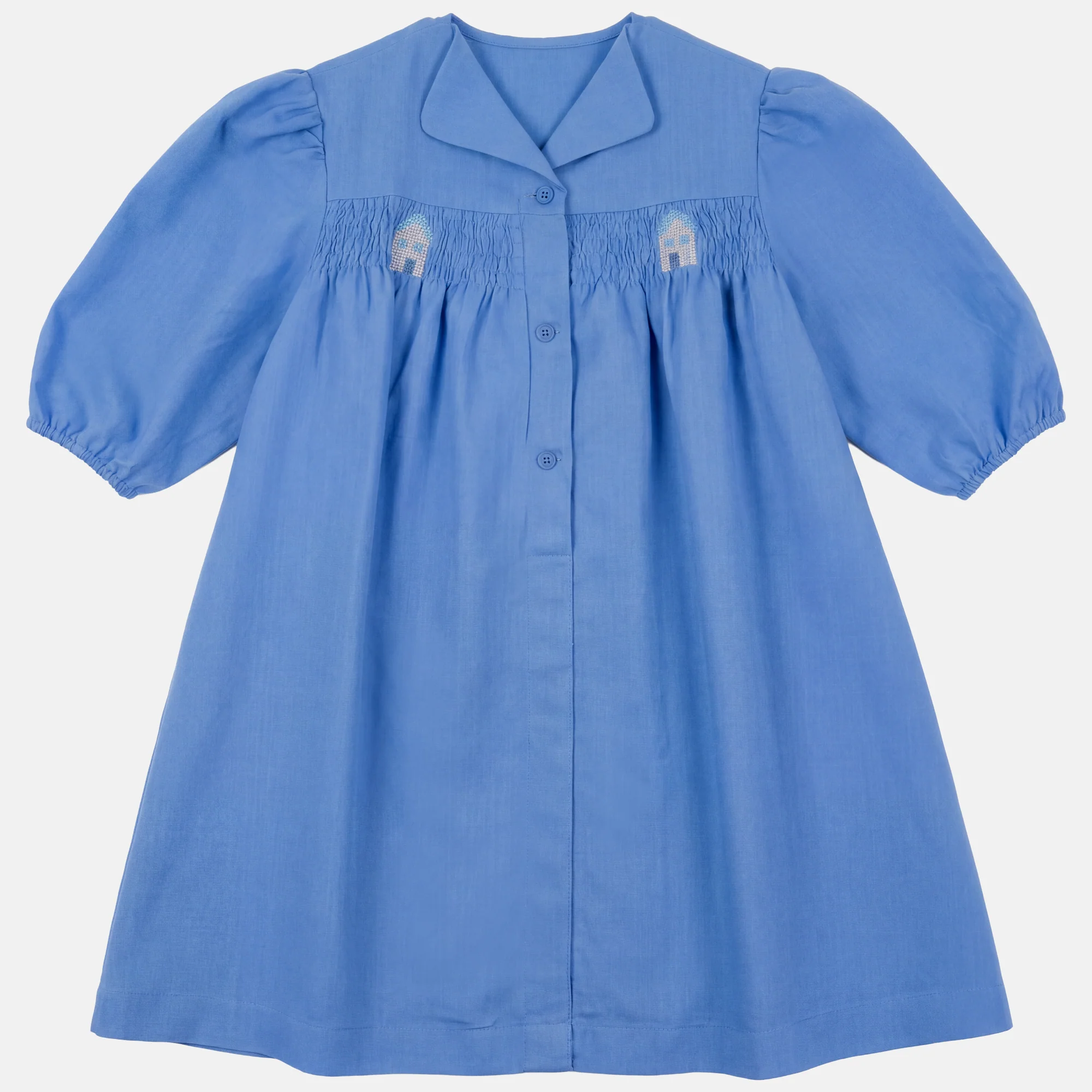Calla Lili Girl Dress With Smocking - Royal Blue