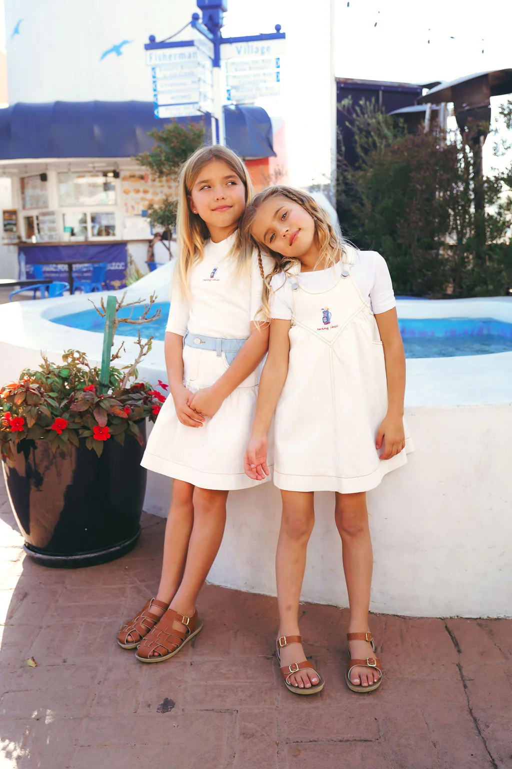 Calla Lili Girl Golf T-Shirt - White/Blue - Image 2