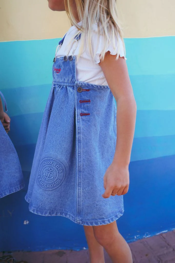 Calla Lili Girl Nautical Jumper - Blue Denim- RUNS BIG SIZE DOWN ONE SIZE - Image 3