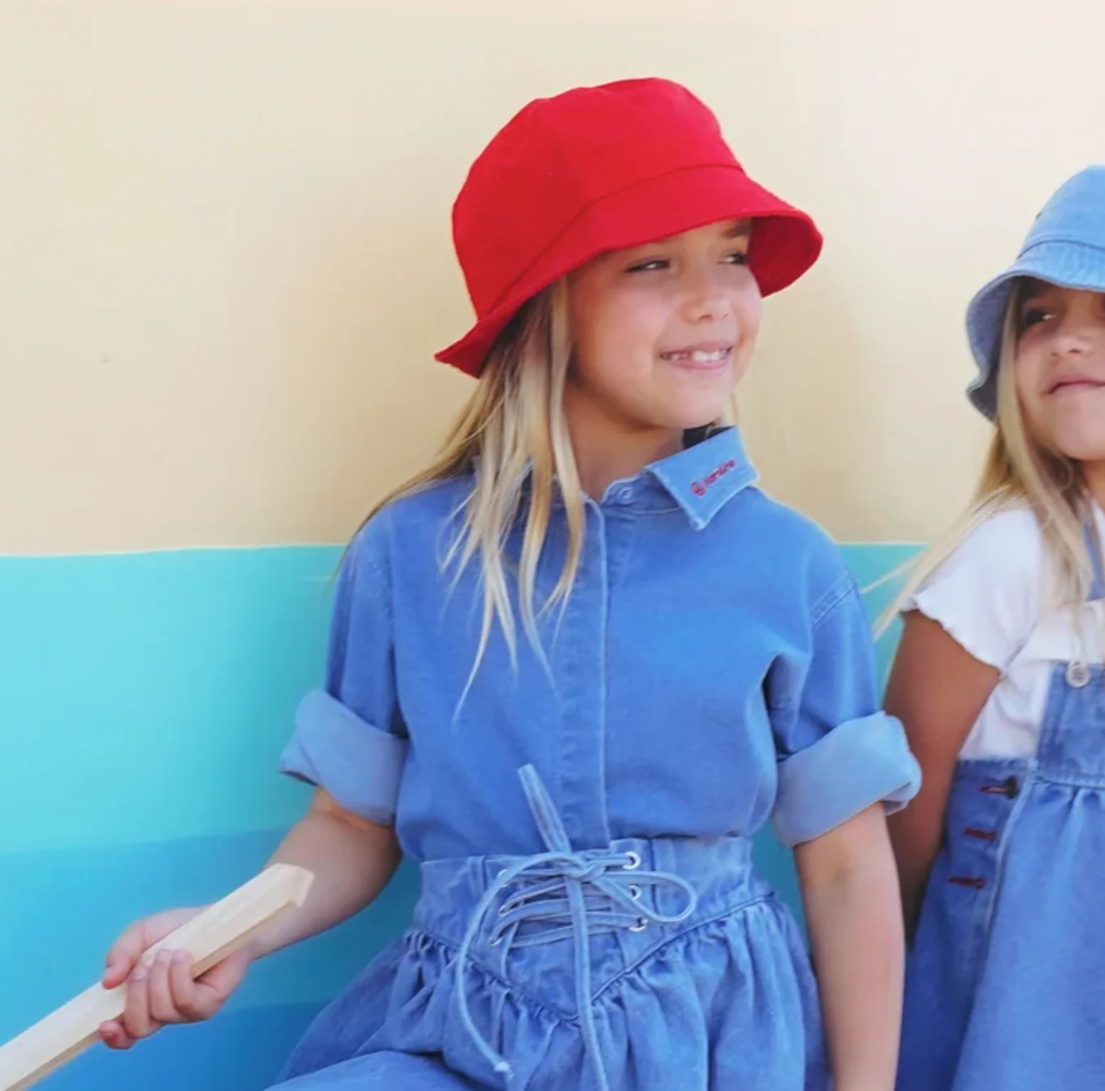 Calla Lili Girl Nautical Shirt - Blue Denim