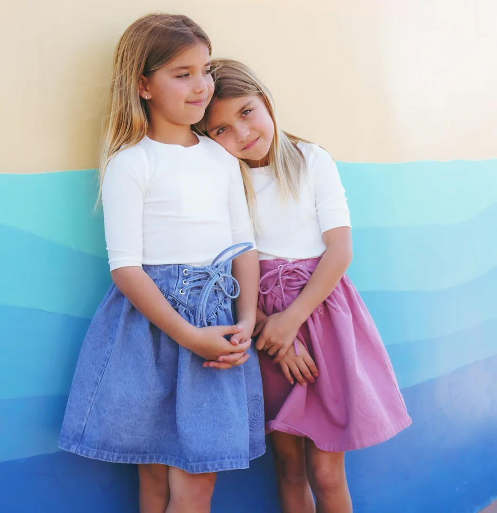 Calla Lili Girl Nautical Skirt - Blue Denim - Image 2