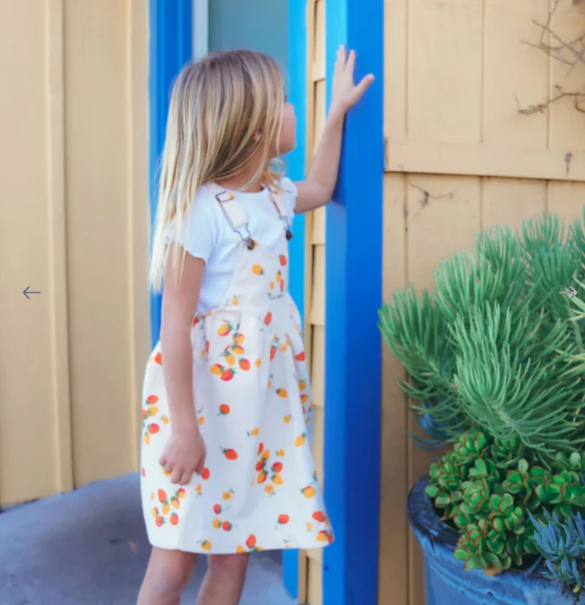 Calla Lili Girl Pinafore Strawberry Dress - Strawberry