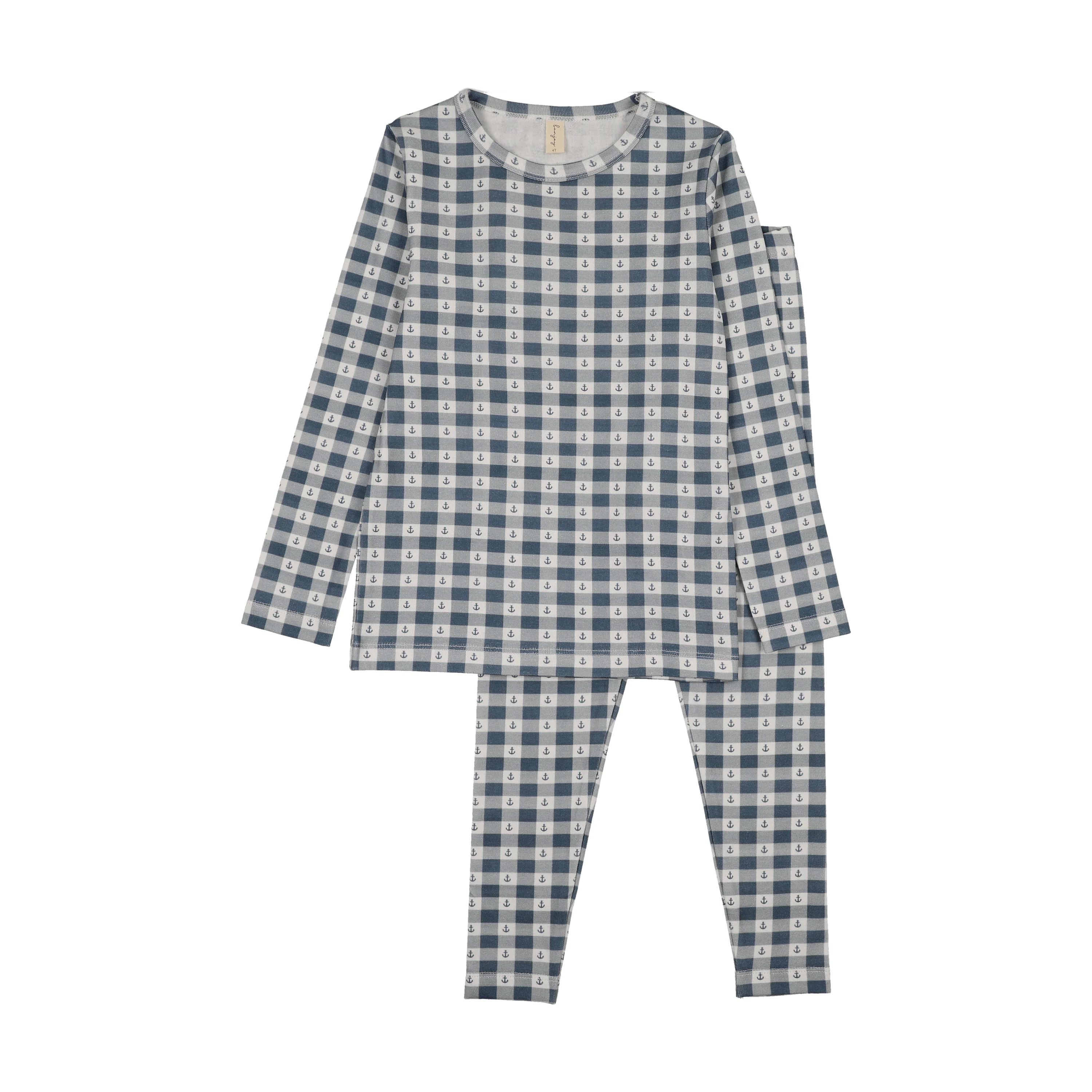 Bonjoy Checkered Charm Long Sleeve Pj'S - Little Anchors
