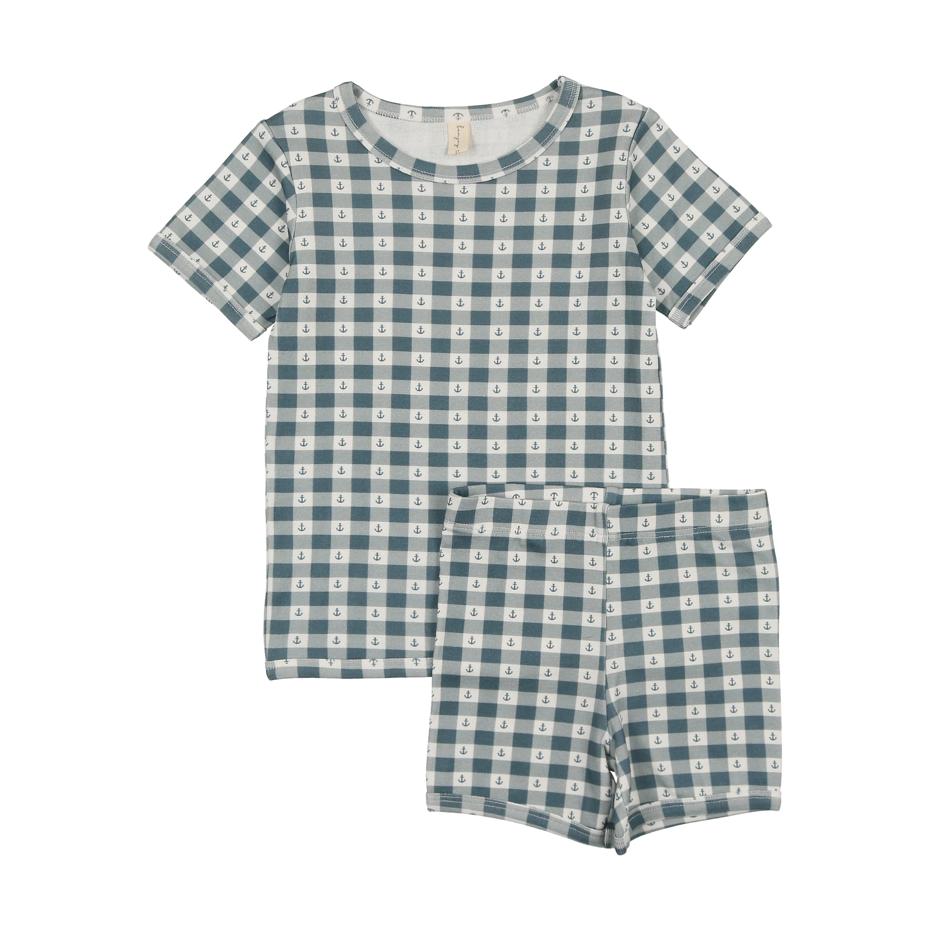 Bonjoy Checkered Charm Short Sleeve Lounge Set - Little Anchors