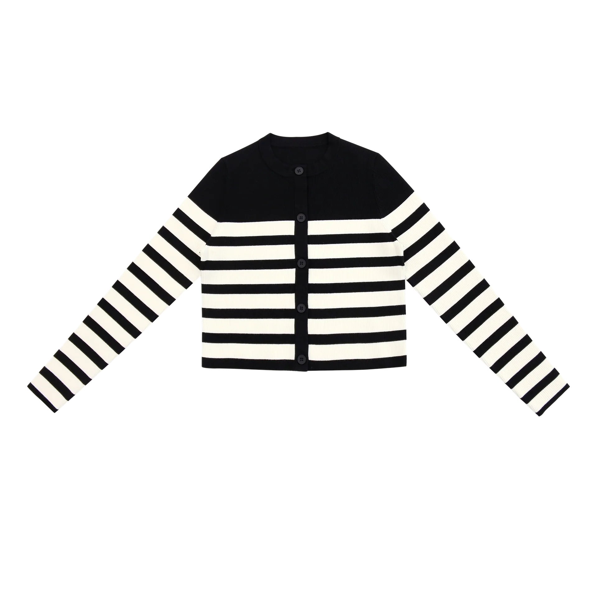 Coco Blanc Black/Cream Ribbed Cardigan (CB2064)