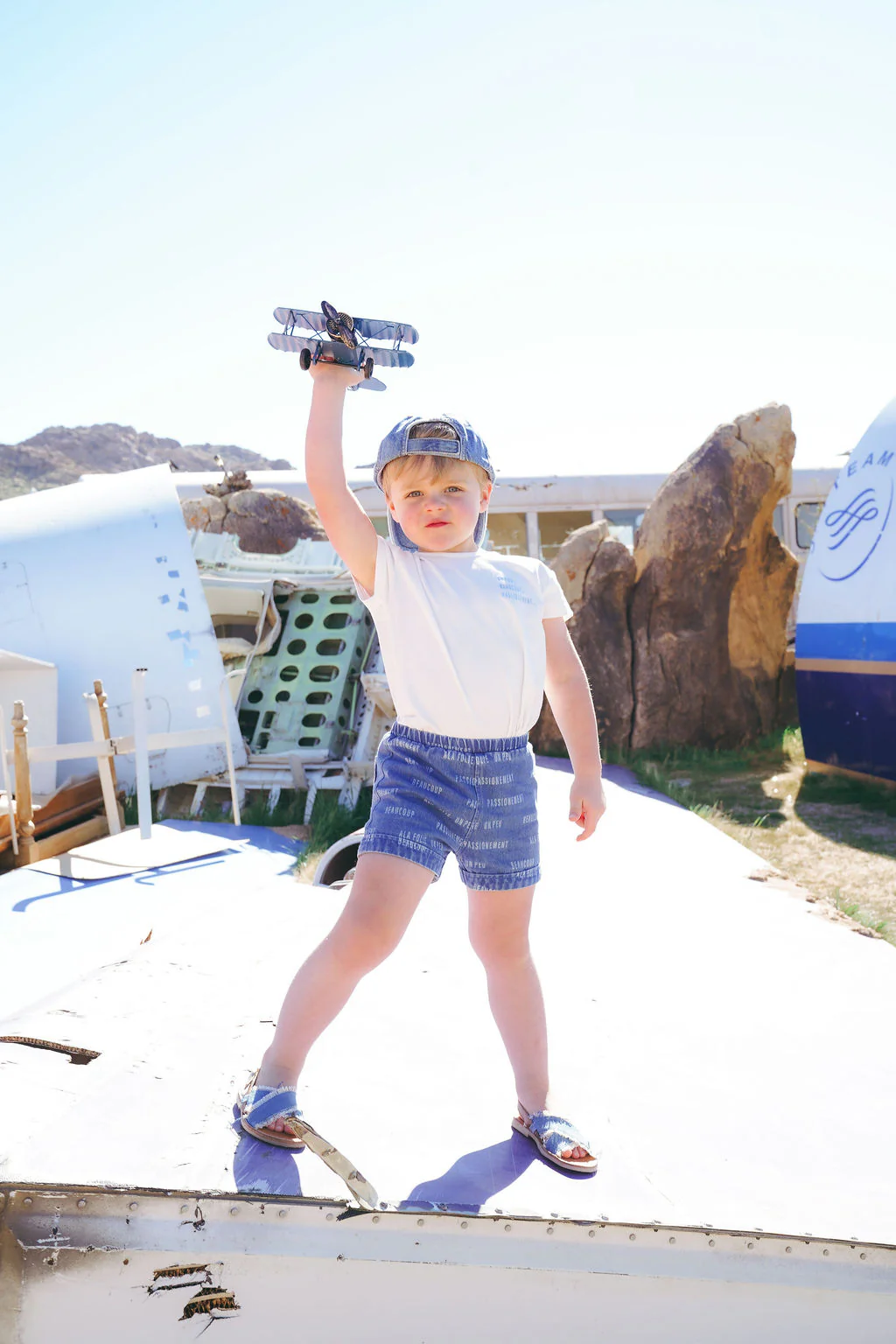 Coco Blanc Blue Denim Denim Printed Shorts - Image 4