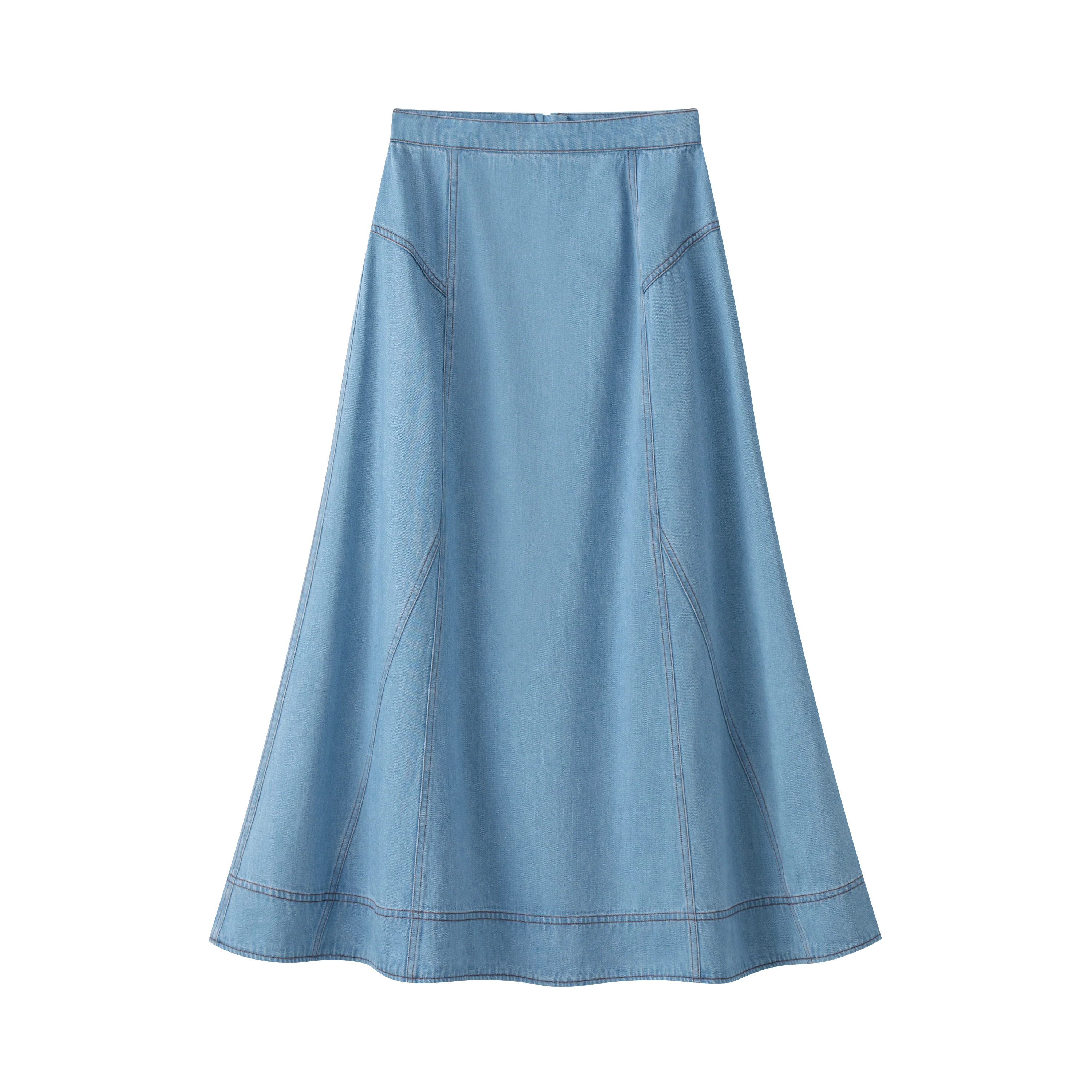Coco Blanc Blue Denim Denim Stitched Skirt SS26