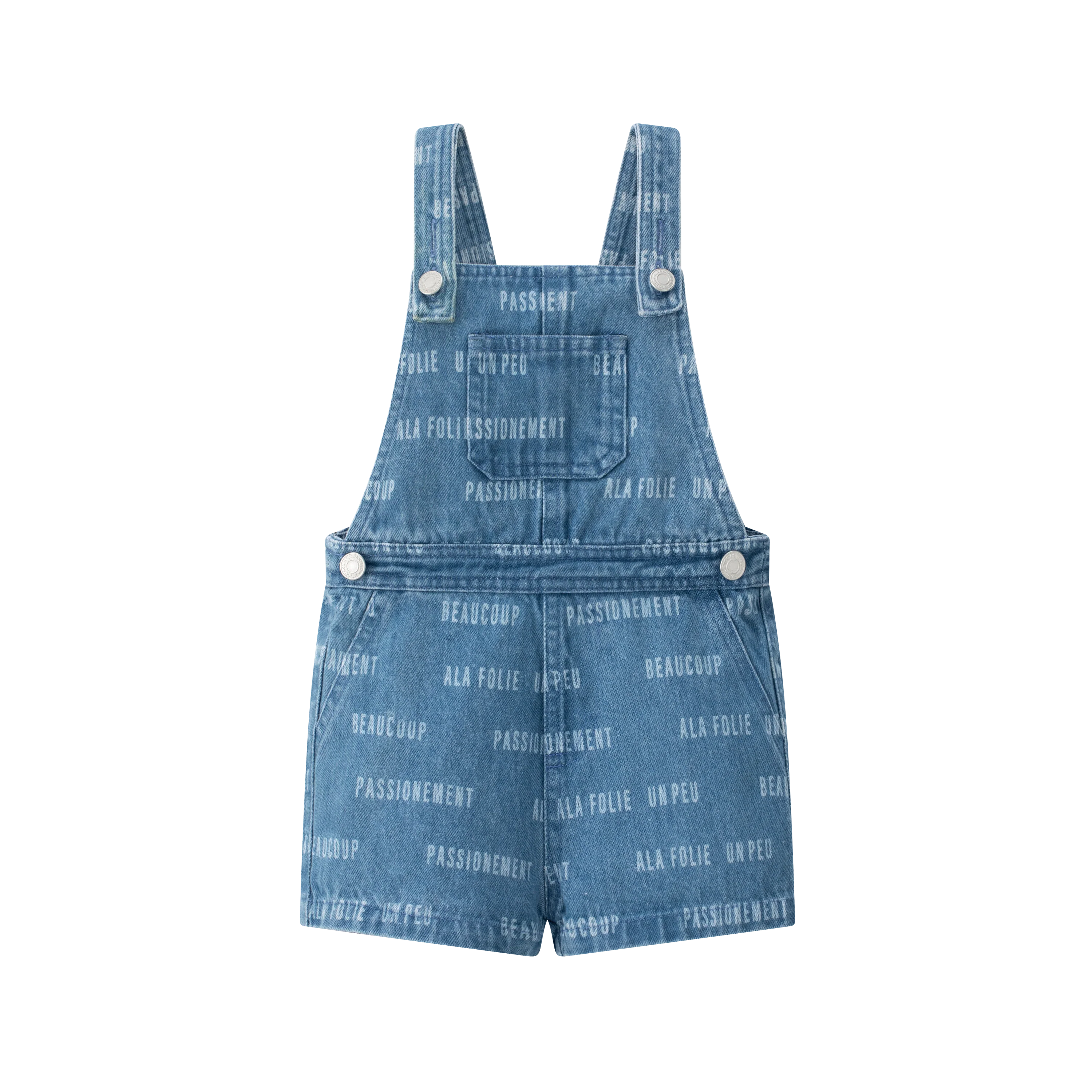 Coco Blanc Blue Denim Printed Denim Overalls SS26