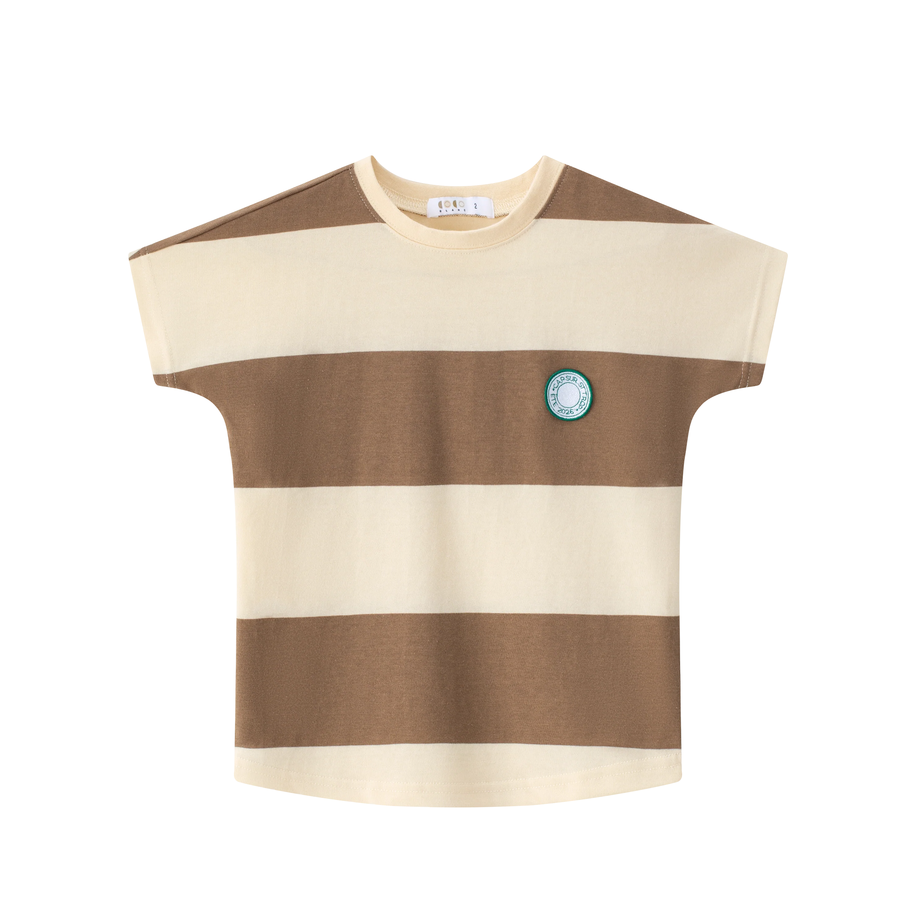 Coco Blanc Brown Stripe Boy Striped Tee