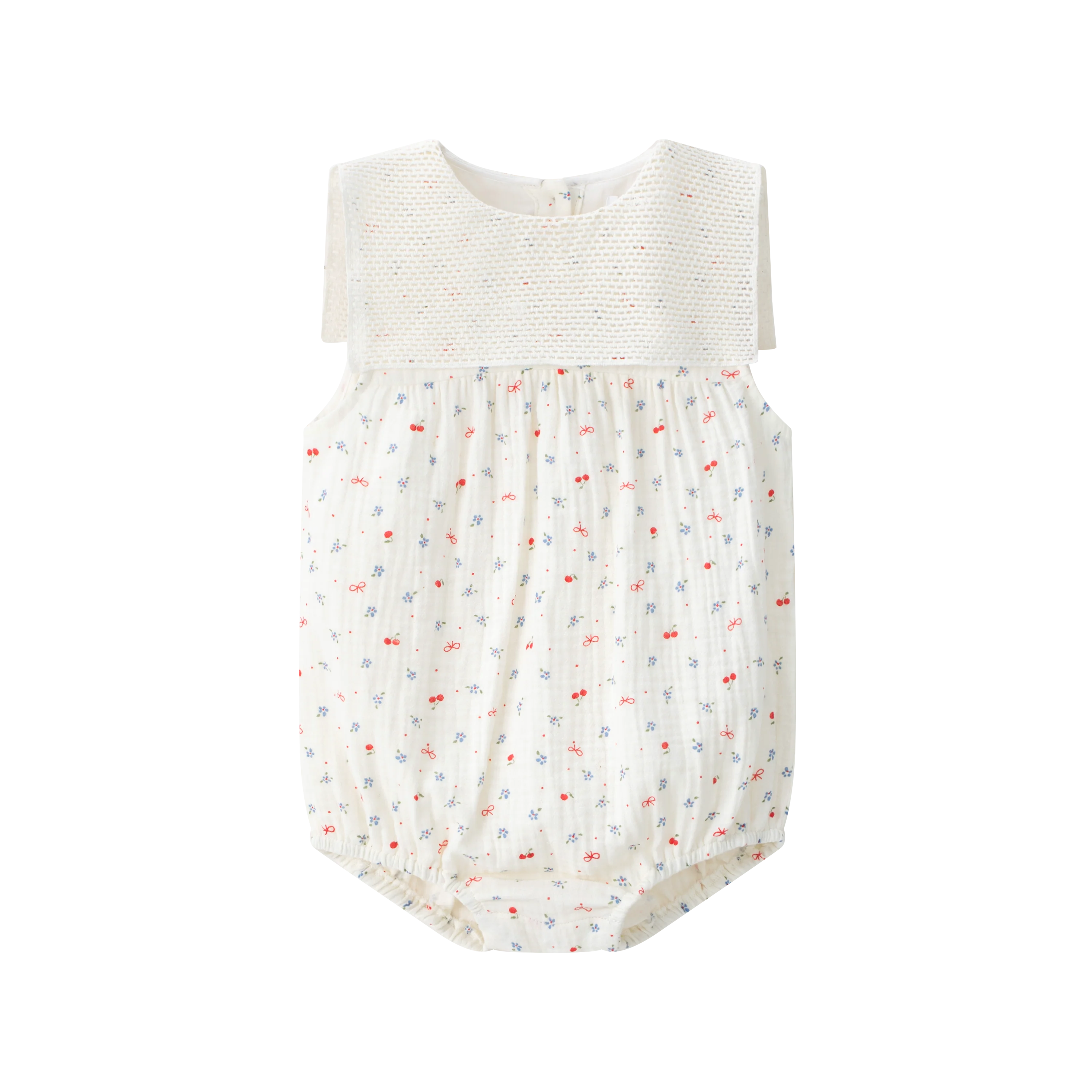Coco Blanc Cherry Guaze Sailor Romper Girl SS26