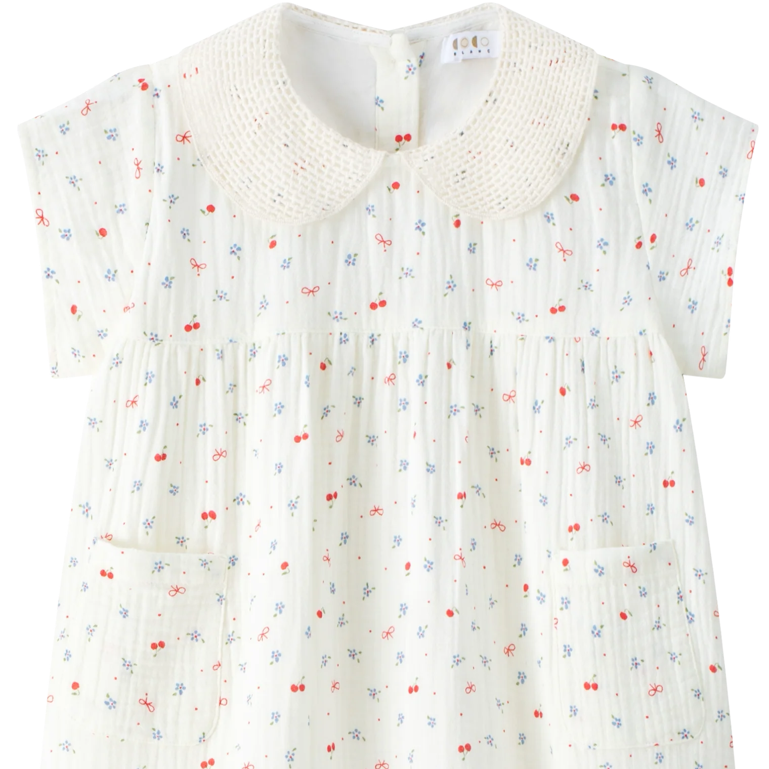 Coco Blanc Cherry Guaze Short Sleeve Cherry Guaze Dress - Image 2