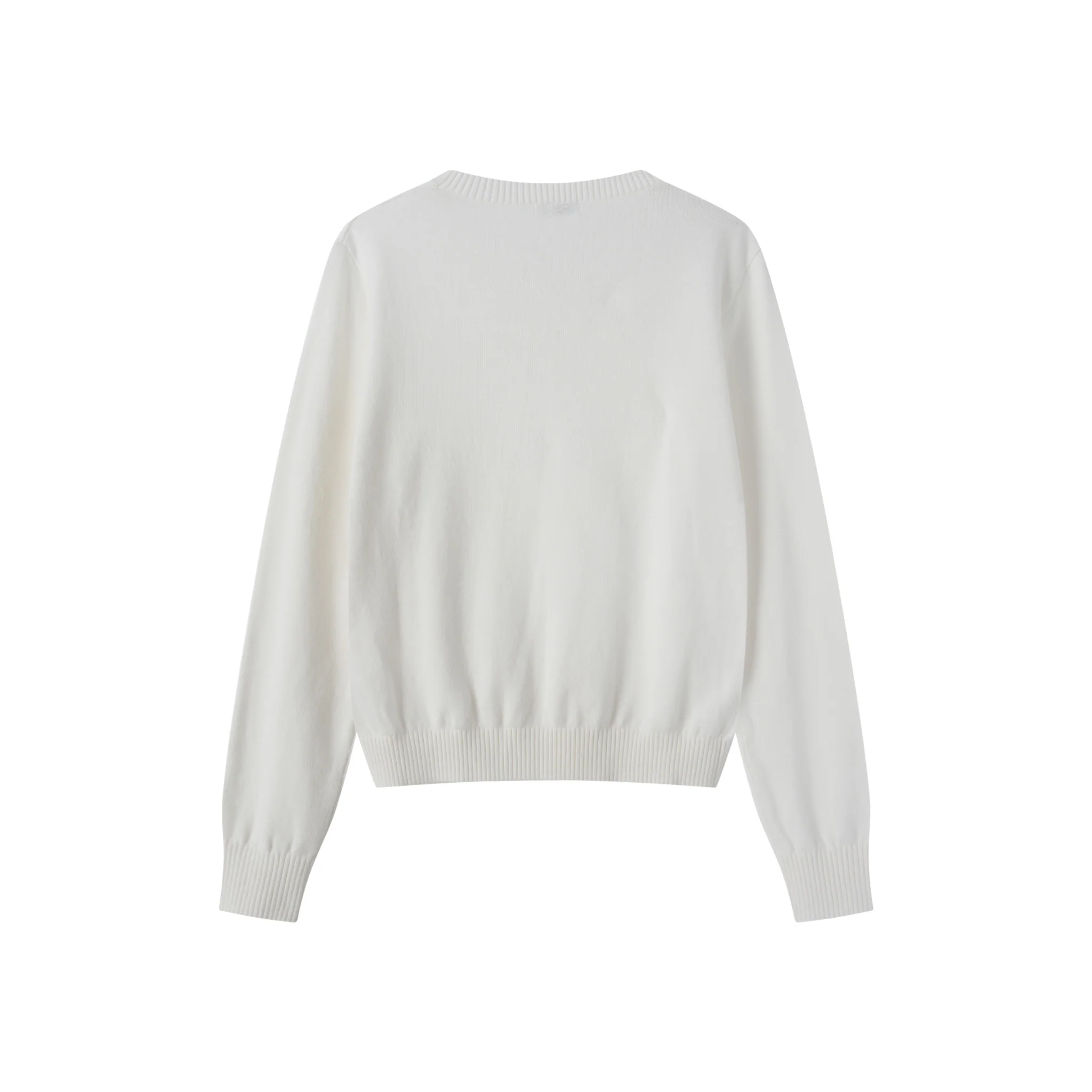 Coco Blanc Cream Chunky Crew Sweater with embossed center - Image 2