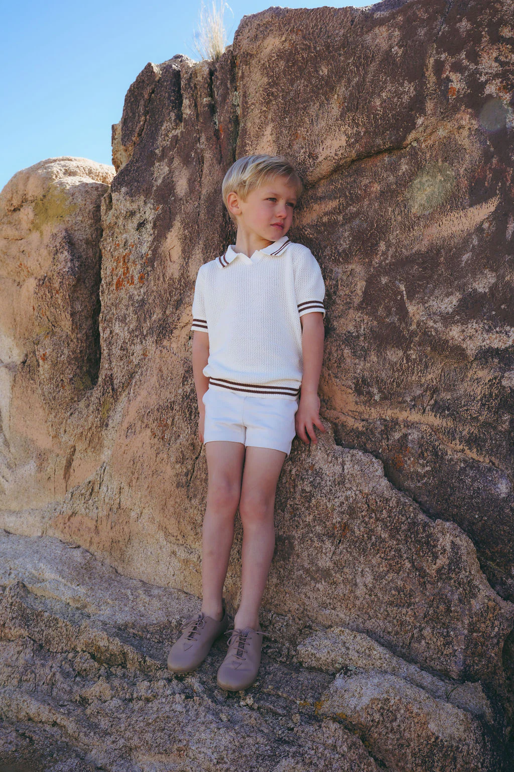 Coco Blanc Cream Mesh Crochet Polo - Image 3
