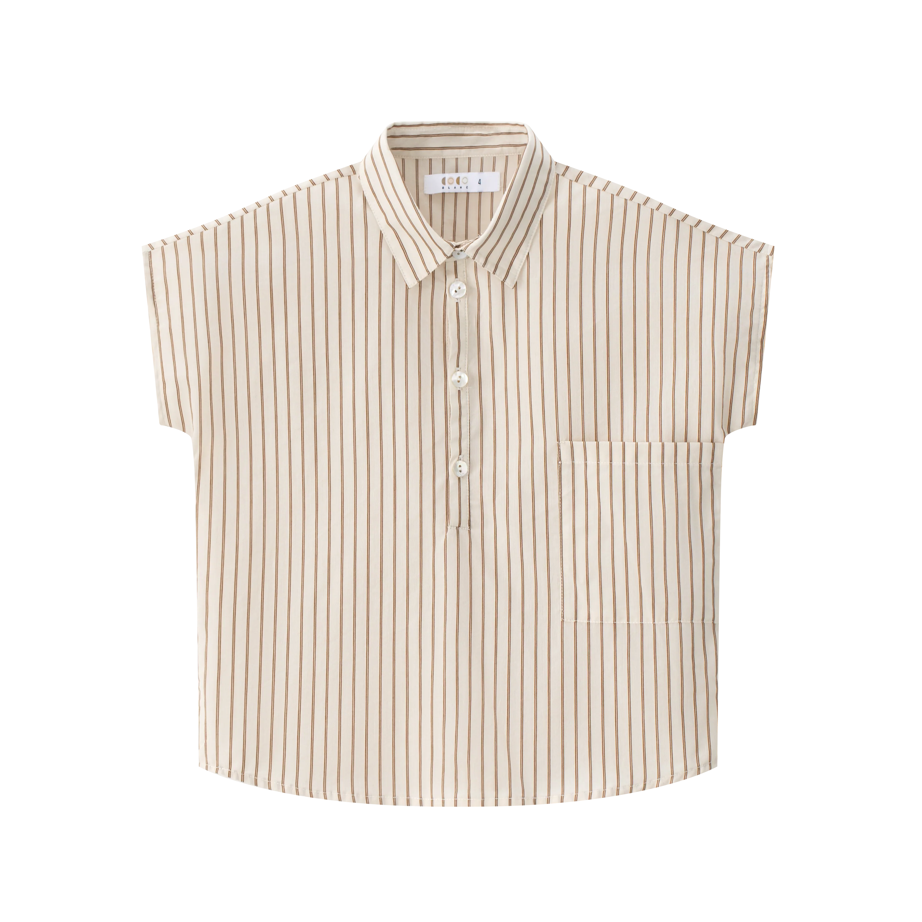 Coco Blanc Cream Striped Oversized Striped Shirt SS26