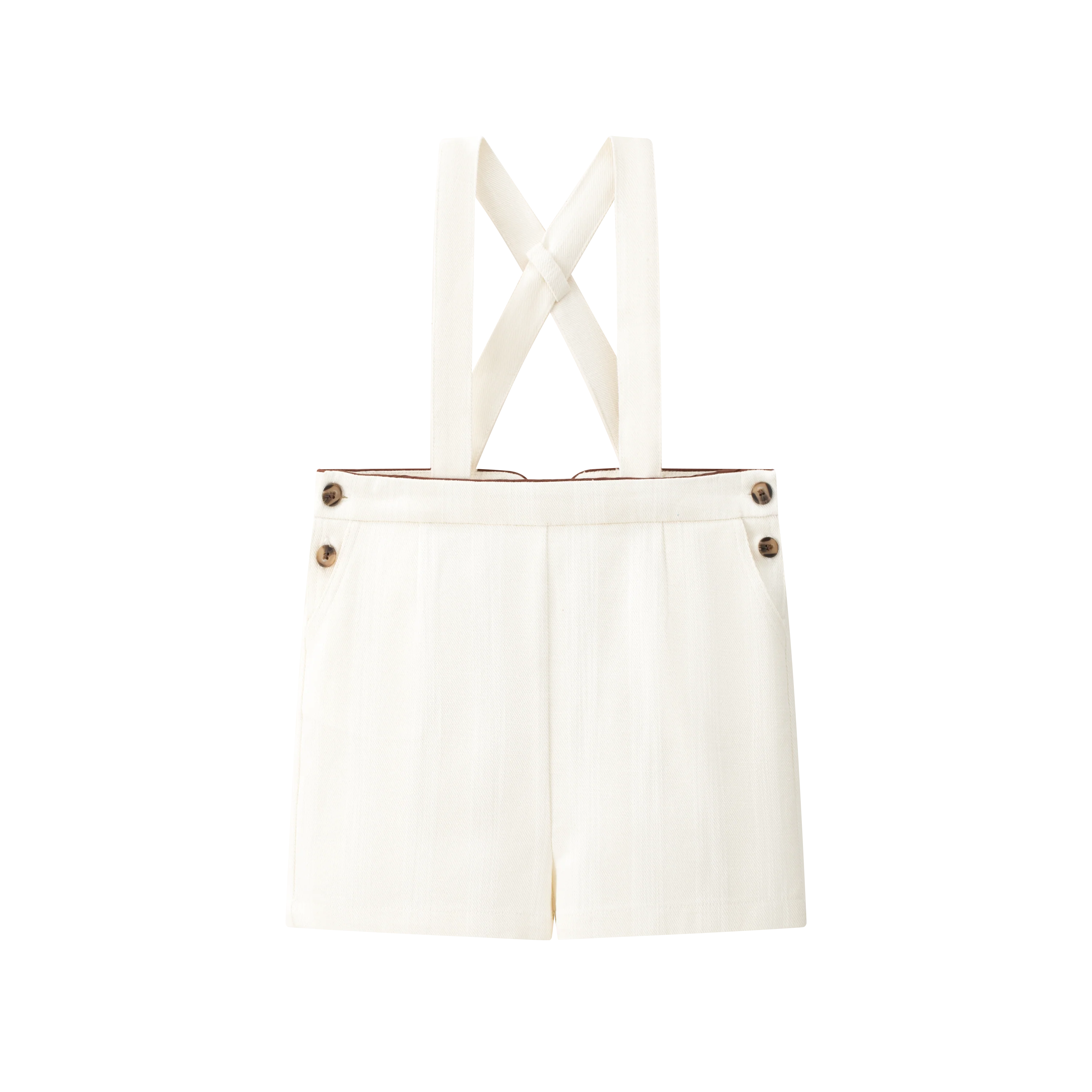 Coco Blanc Cream Suspender Shorts