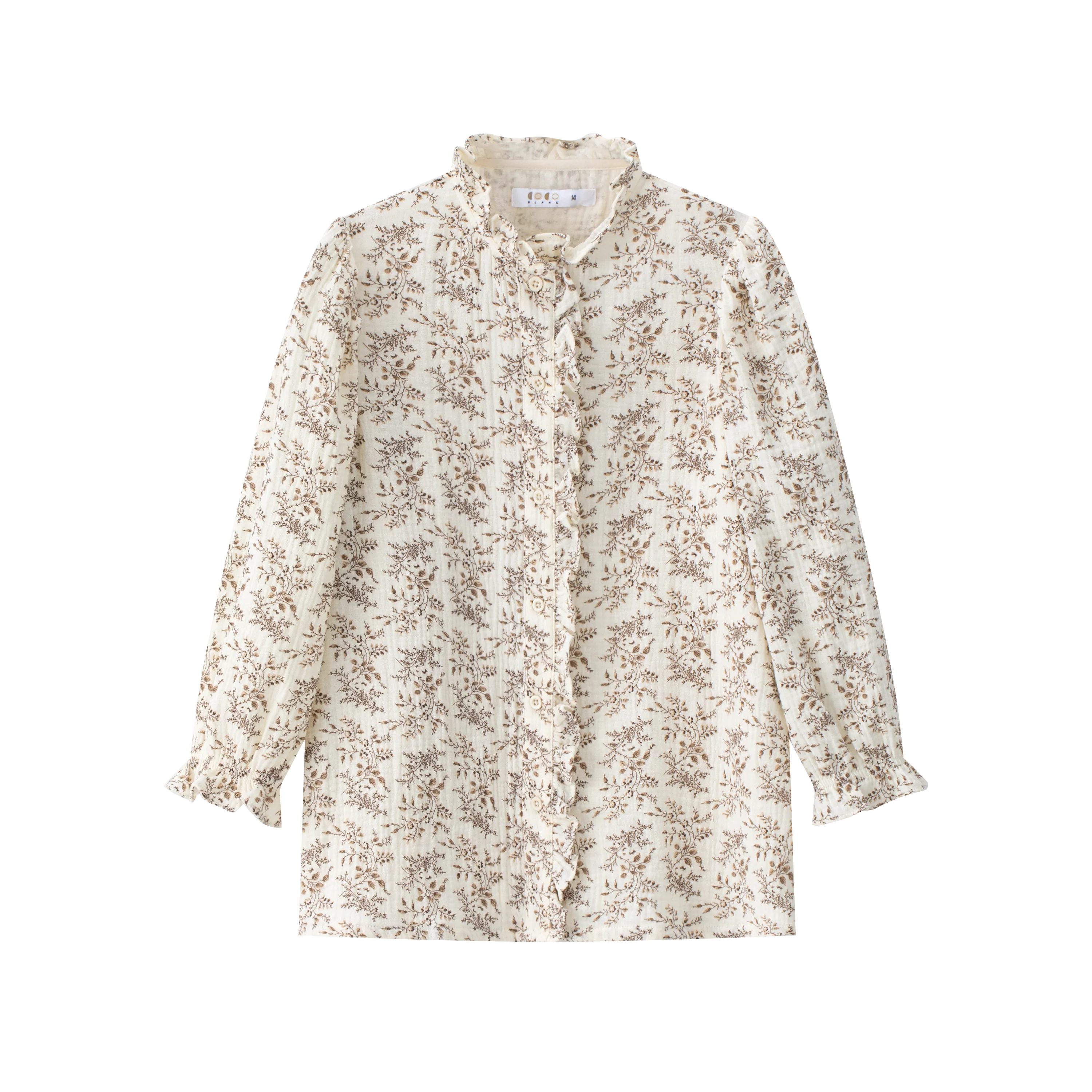 Coco Blanc Floral Blouse- Long Sleeves