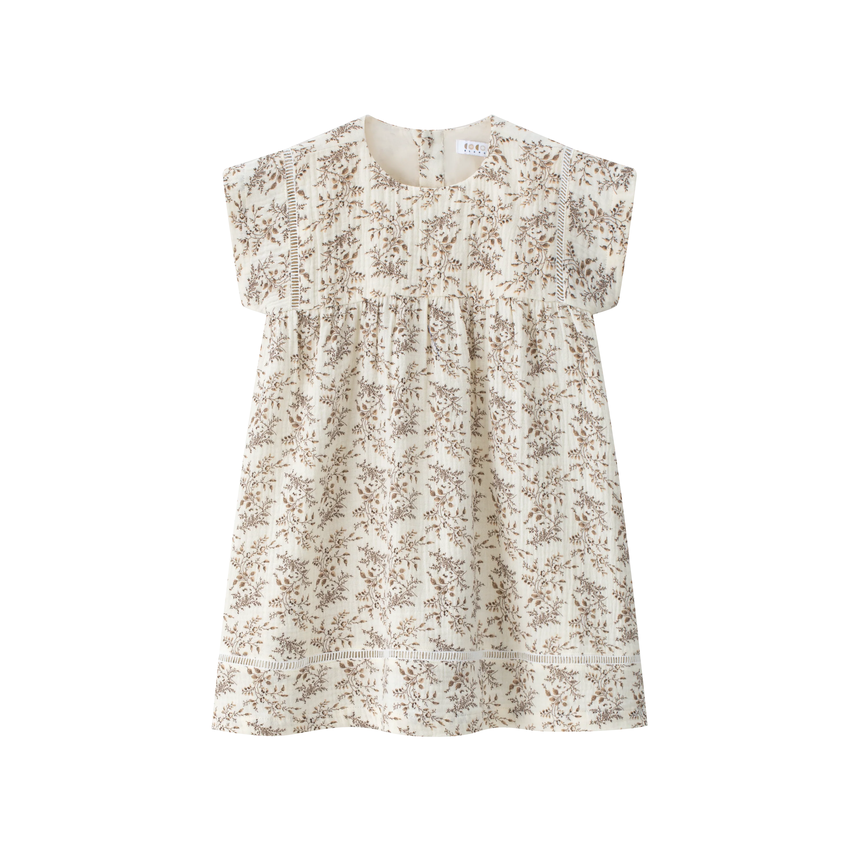 Coco Blanc Floral Floral Dress- Short Sleeve
