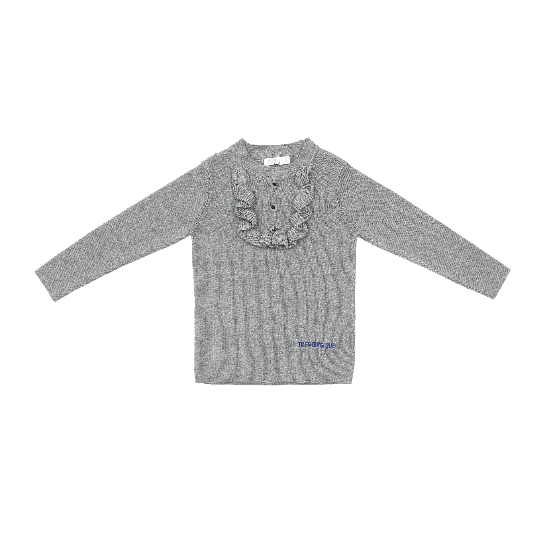 Coco Blanc Grey Ruffle Bib Sweater (CB2045)