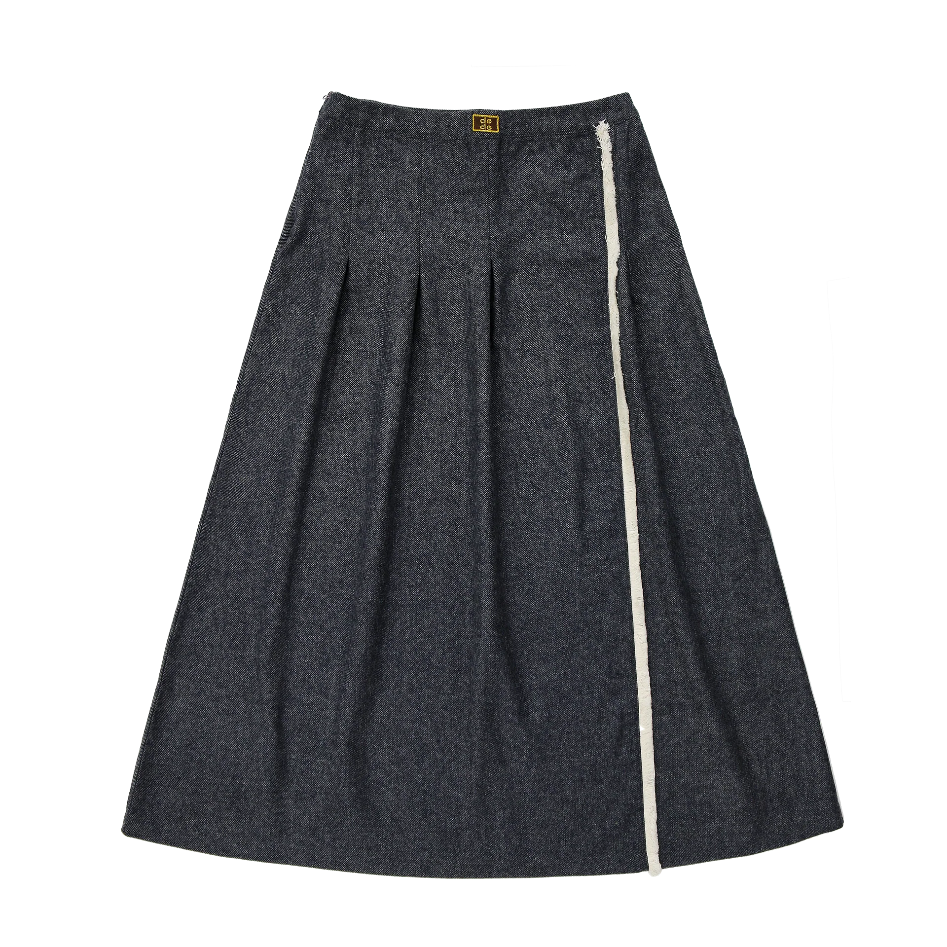 Coco Blanc Navy Marled Side Fringe Skirt (CB2011)