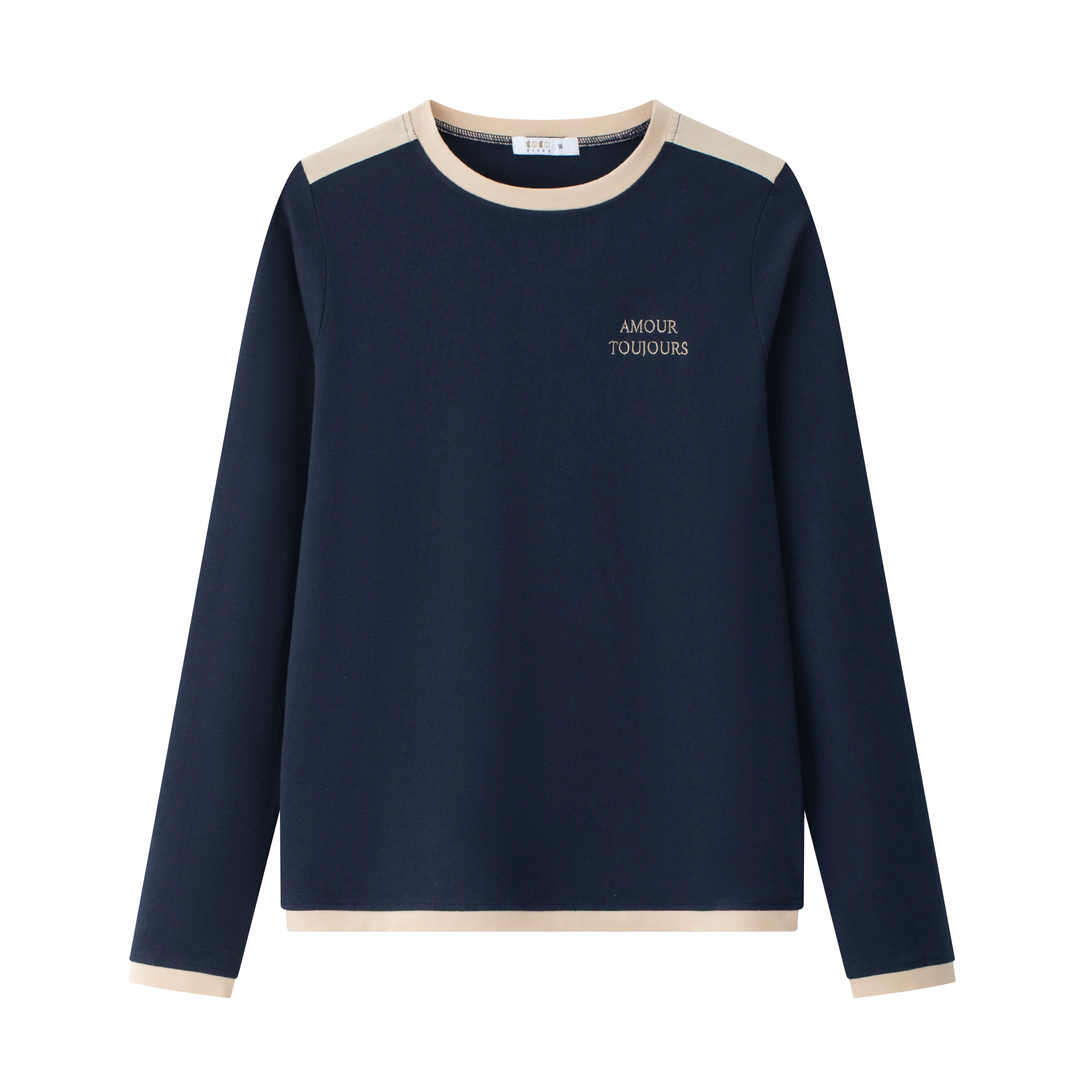 Coco Blanc Navy Solid Tee