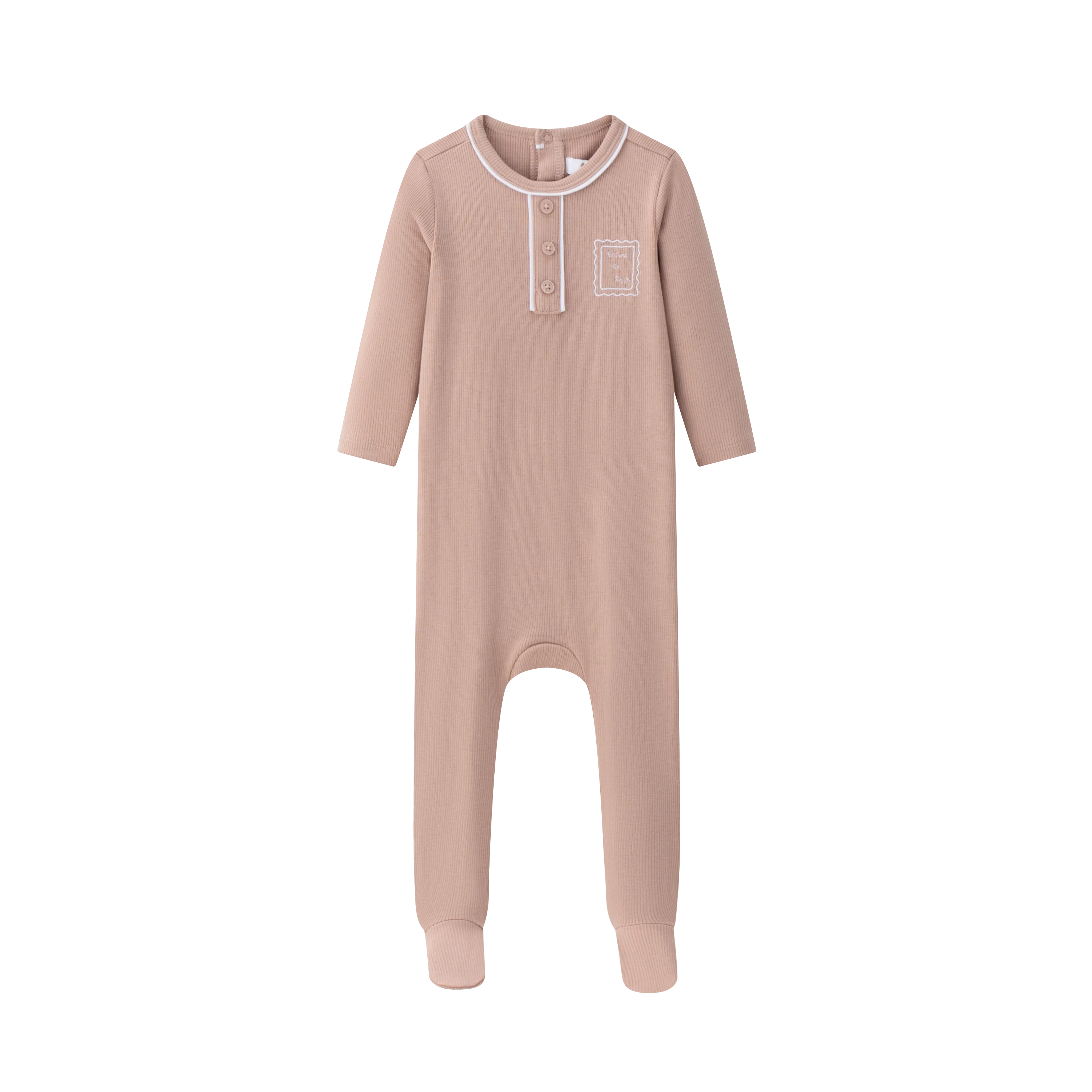 Coco Blanc PInk Henley Footie