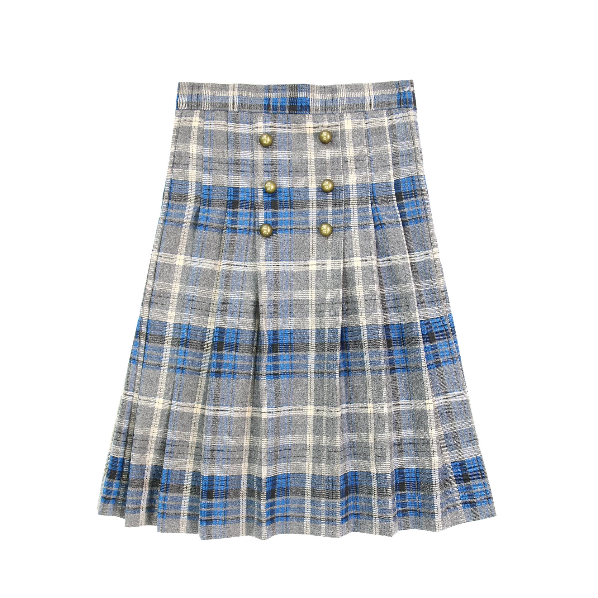 Coco Blanc Pleated Plaid Skirt (CB2062)