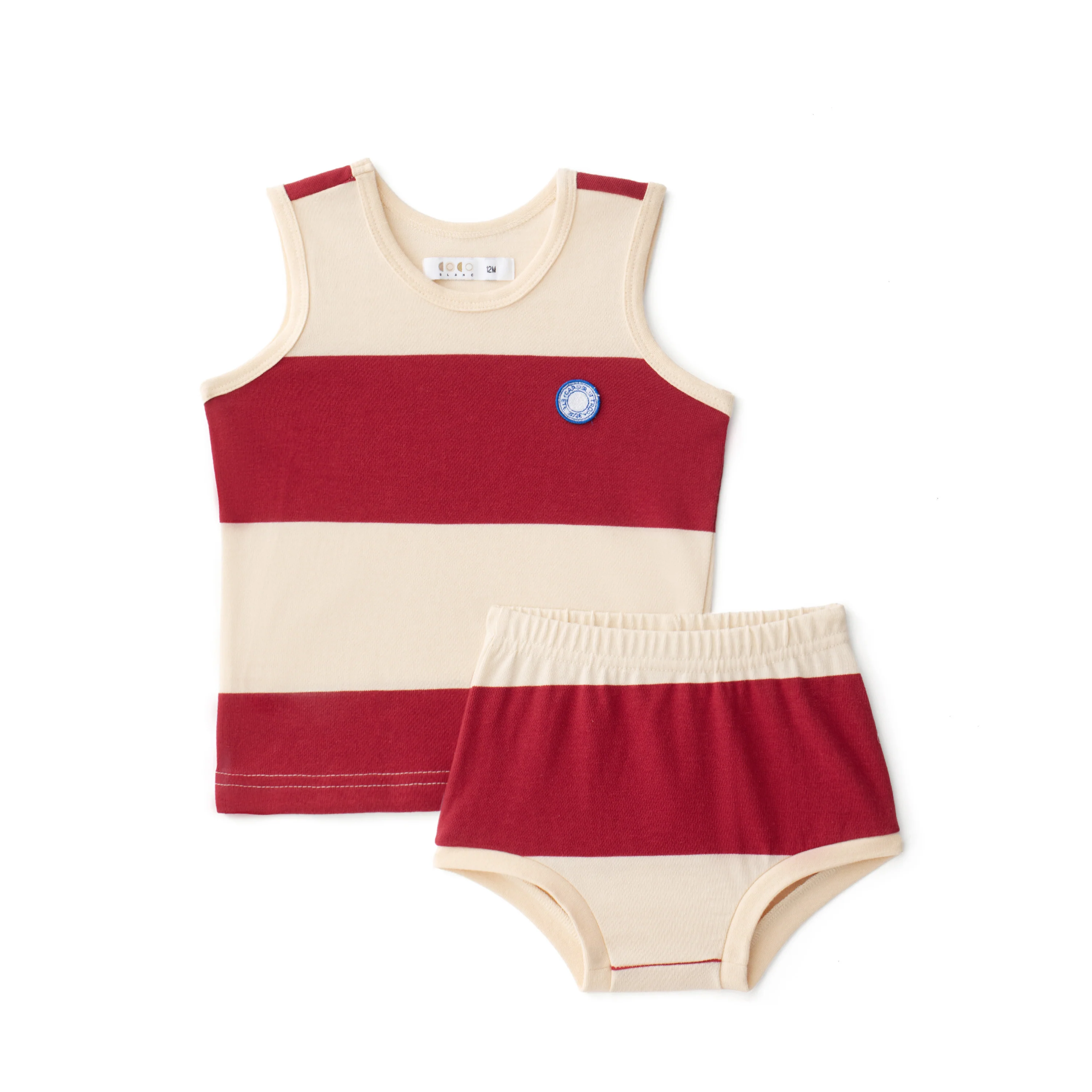 Coco Blanc Red Stripe Striped Bloomer Set