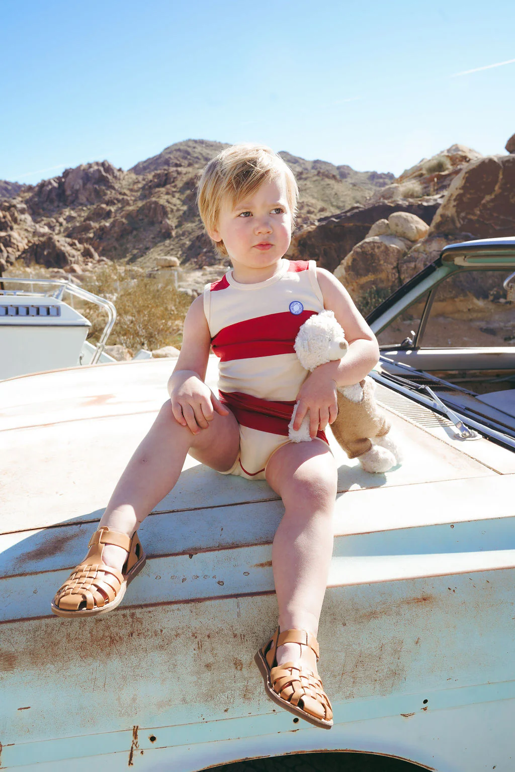 Coco Blanc Red Stripe Striped Bloomer Set - Image 2