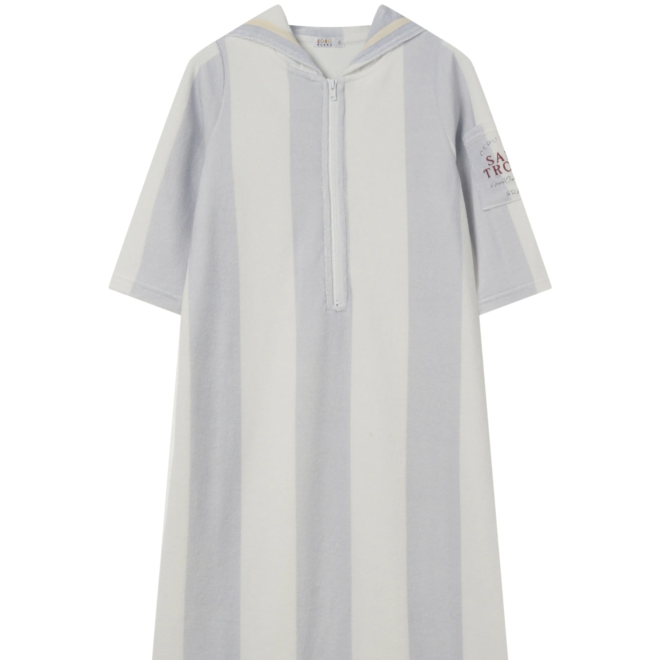 Coco Blanc Striped Long Terry Robe SS26