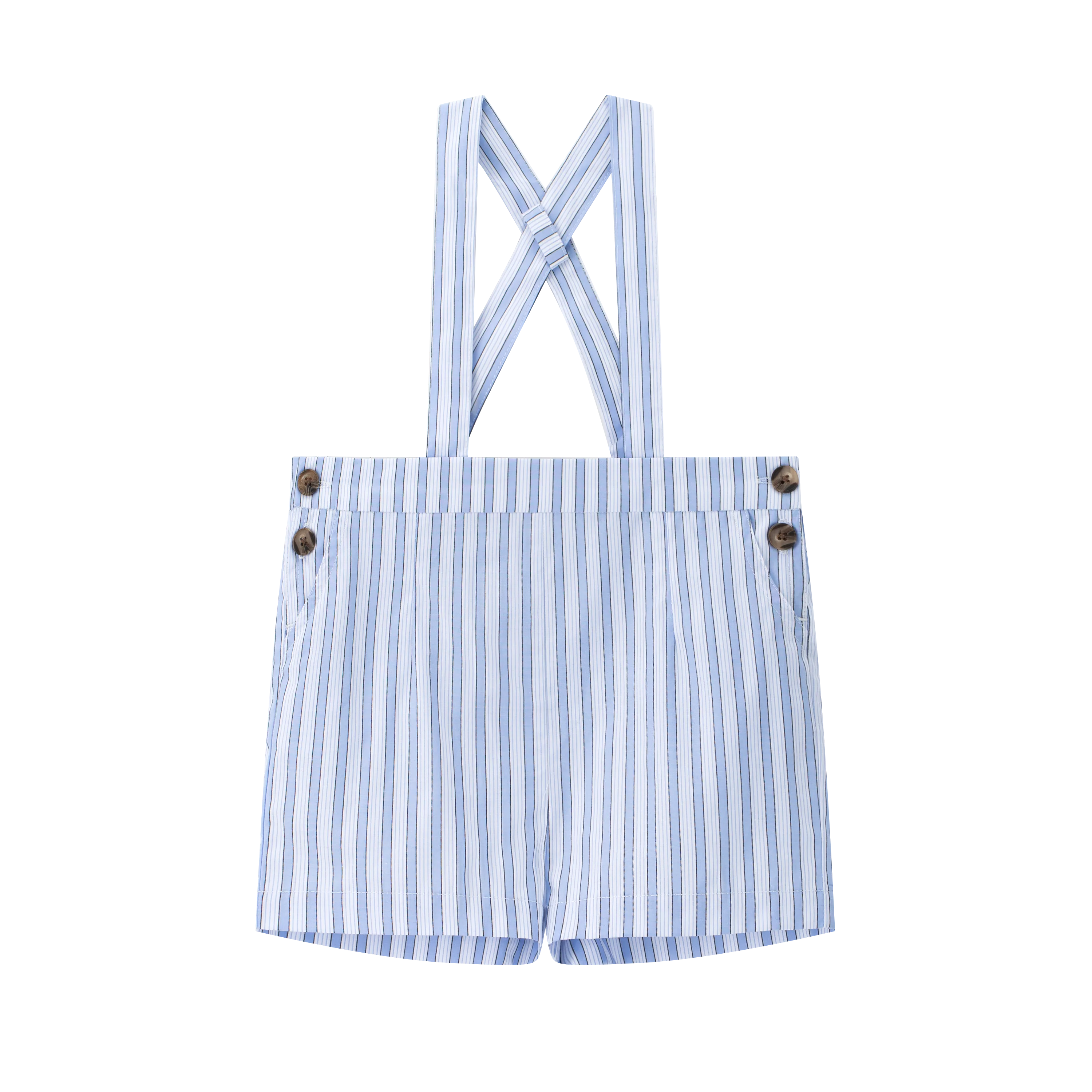 Coco Blanc Striped Suspender Shorts r