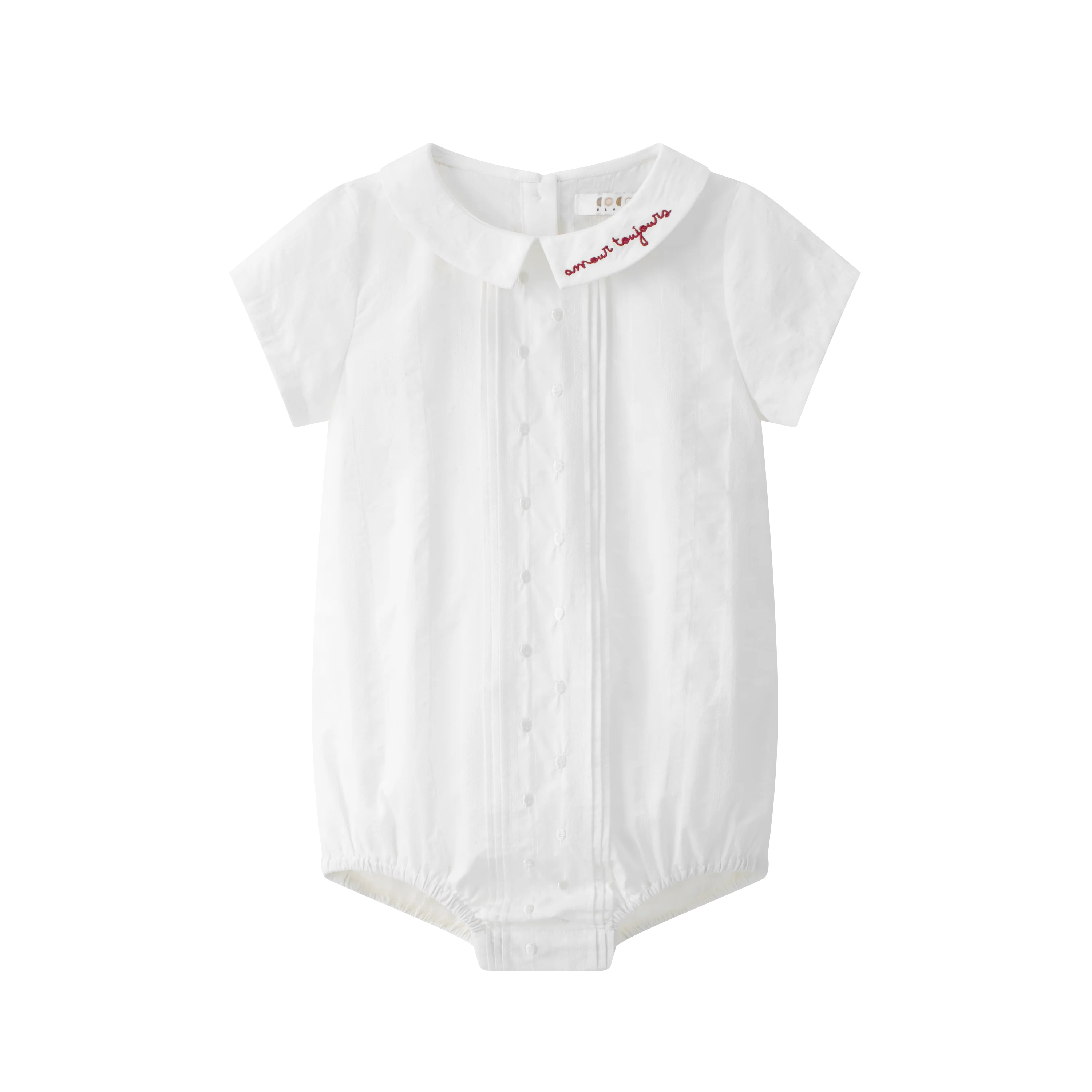 Coco Blanc White Boy Peter pan/ Dotted Romper