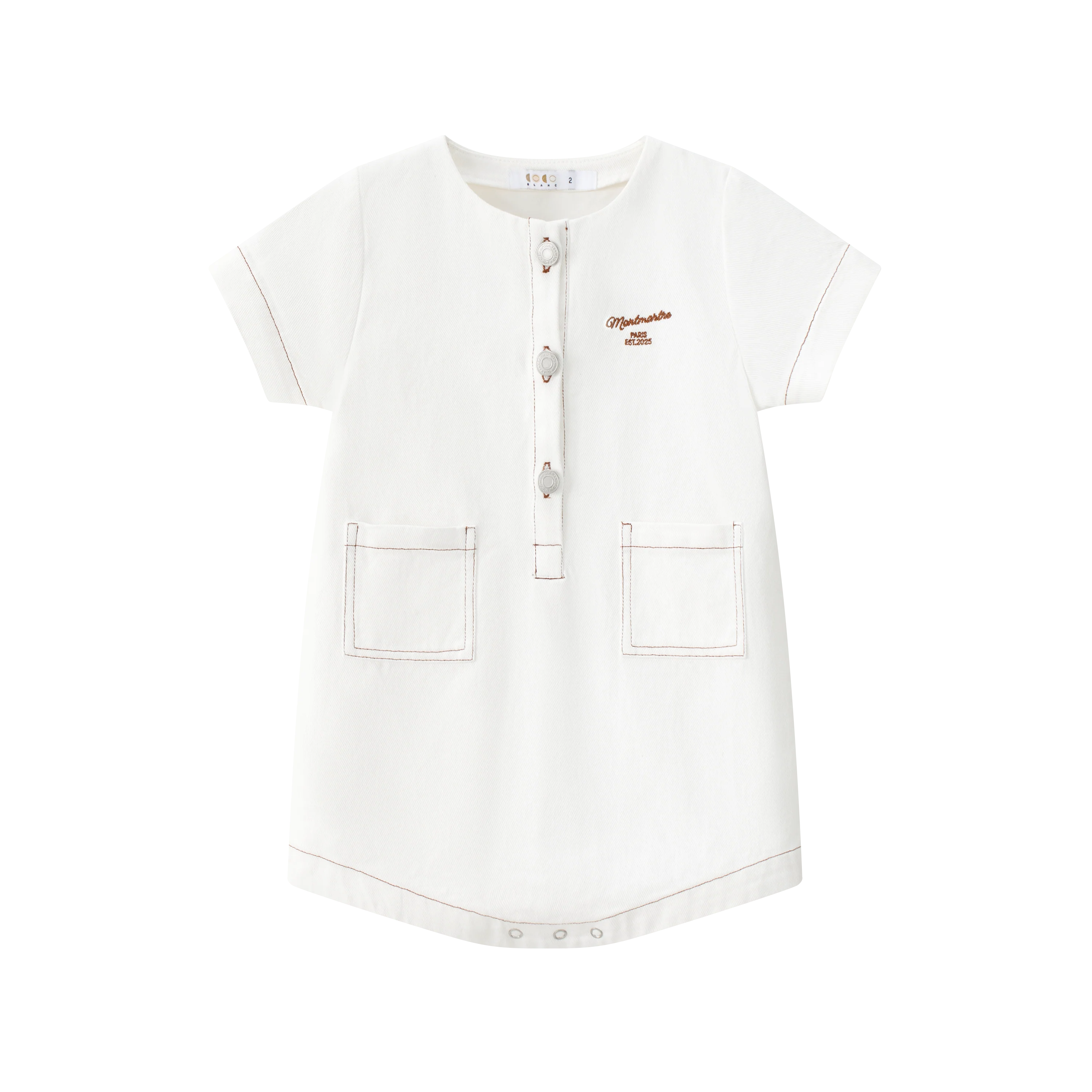 Coco Blanc White Denim Boy Denim Romper SS26