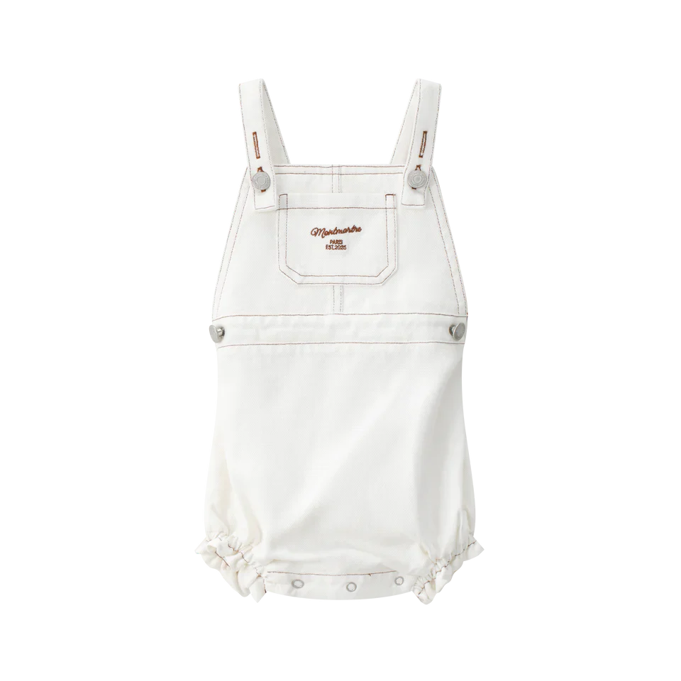 Coco Blanc White Denim Girl Romper